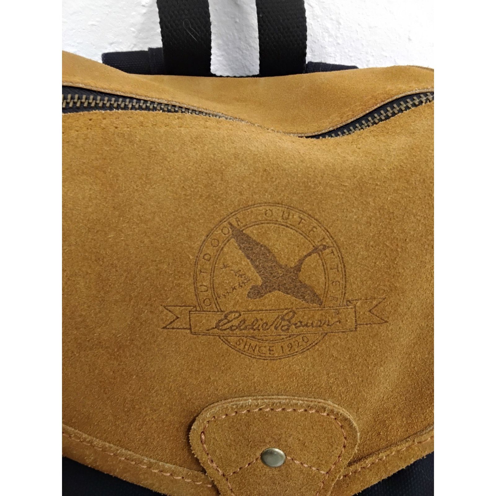 Eddie Bauer Eddie Bauer Canvas Backpack Black With Leather Trim Vintage Size ONE SIZE - 10 Thumbnail
