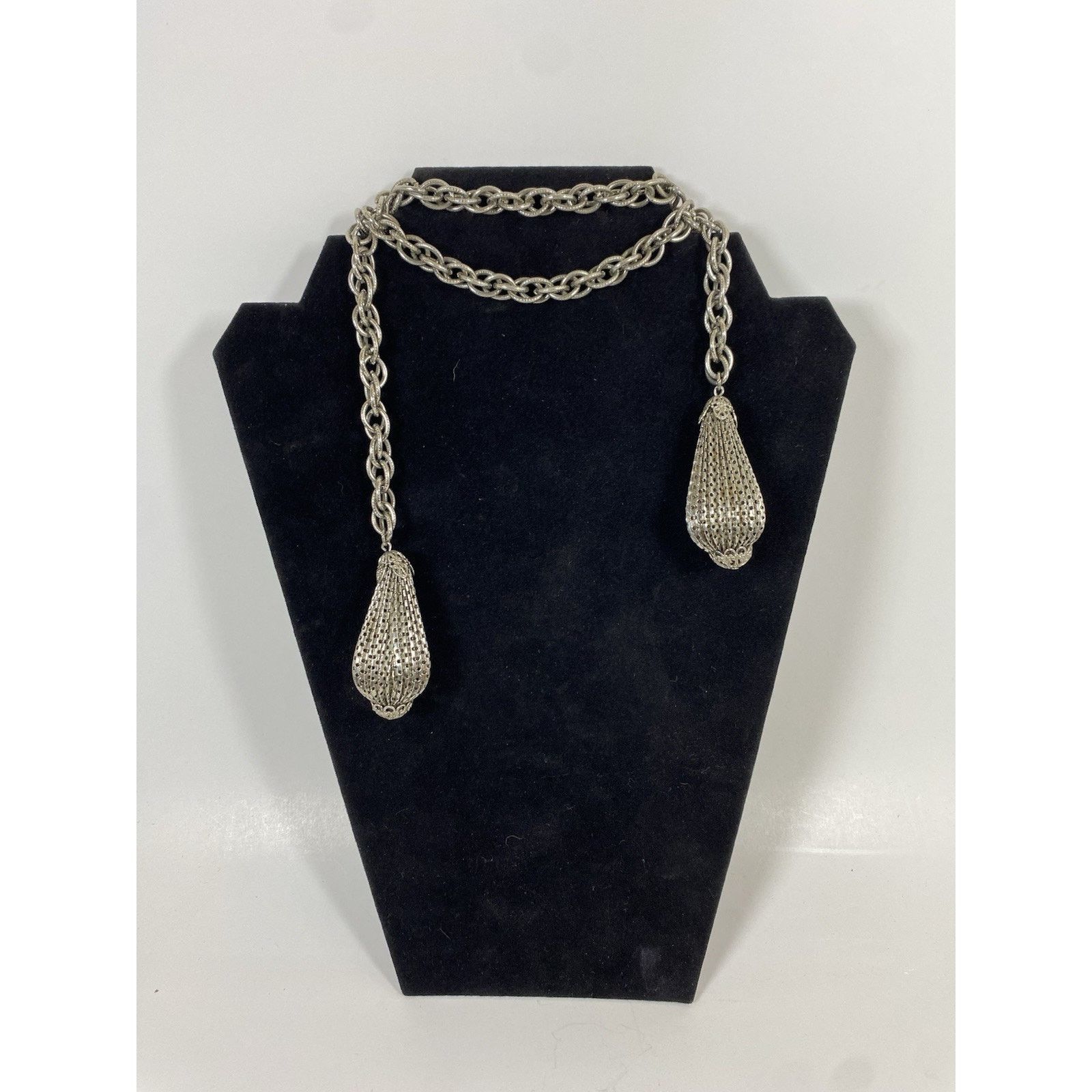 Other Vintage Silver Tone Lariat Necklace 32in Size ONE SIZE - 1 Thumbnail