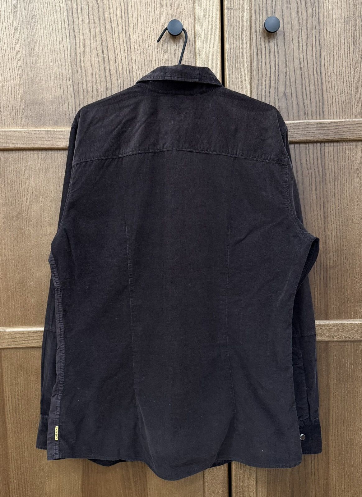 Armani Armani Jeans Dark Brown Velvet Button Up Shirt Size US XL / EU 56 / 4 - 10 Thumbnail