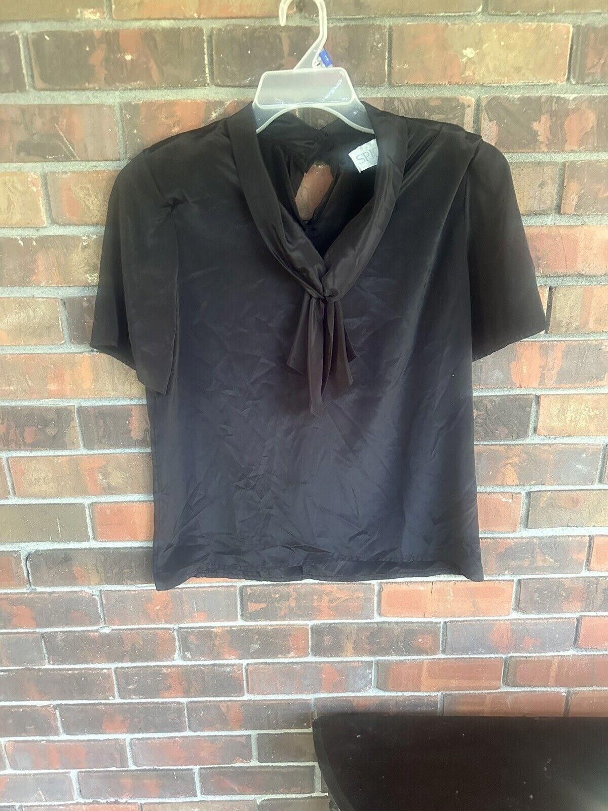 Designer Vintage Black blouse approx. size 8 Spice Career 1960s Size M / US 6-8 / IT 42-44 - 4 Thumbnail