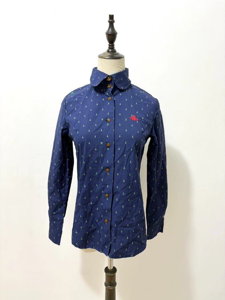 Vivienne Westwood Vivienne Westwood Blue round neck shirt with love print Size M / US 6-8 / IT 42-44 - 1 Thumbnail