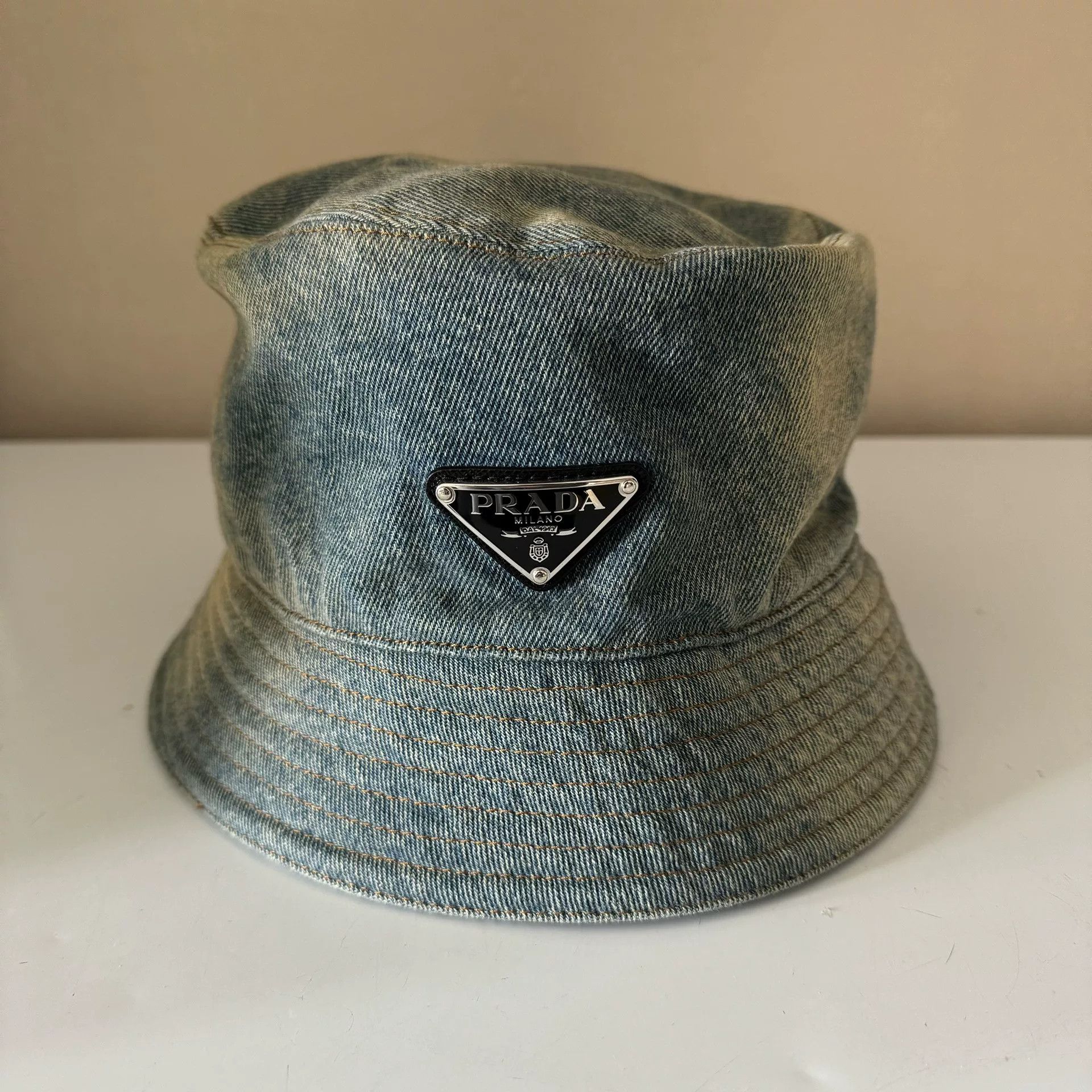 Prada Prada Denim Bucket Hat L Size ONE SIZE - 1 Thumbnail