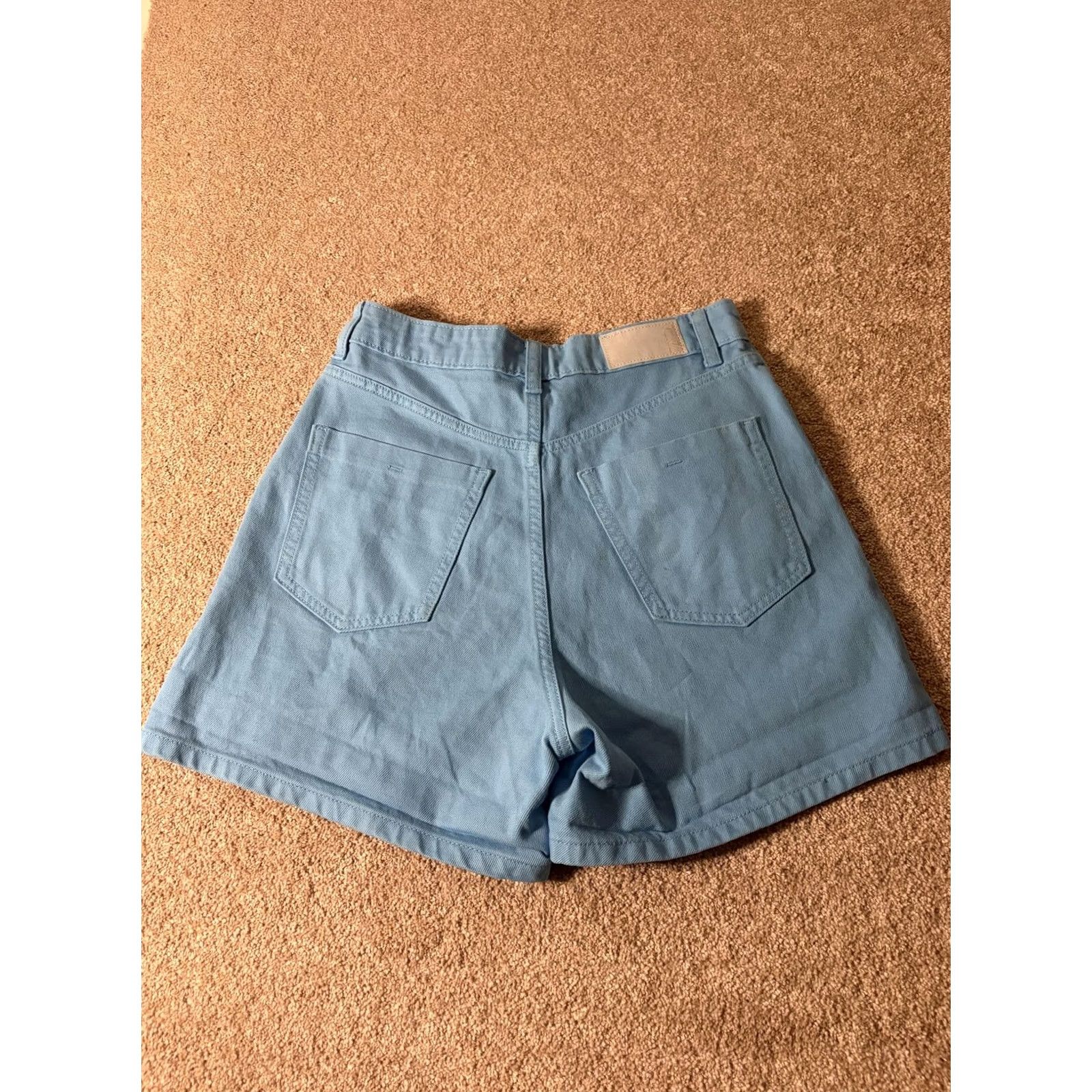 Zara ZARA Shorts Womens 6 Denim High Rise Relaxed Fit Button Fly Casual Blue Size 28" / US 6 / IT 42 - 7 Thumbnail