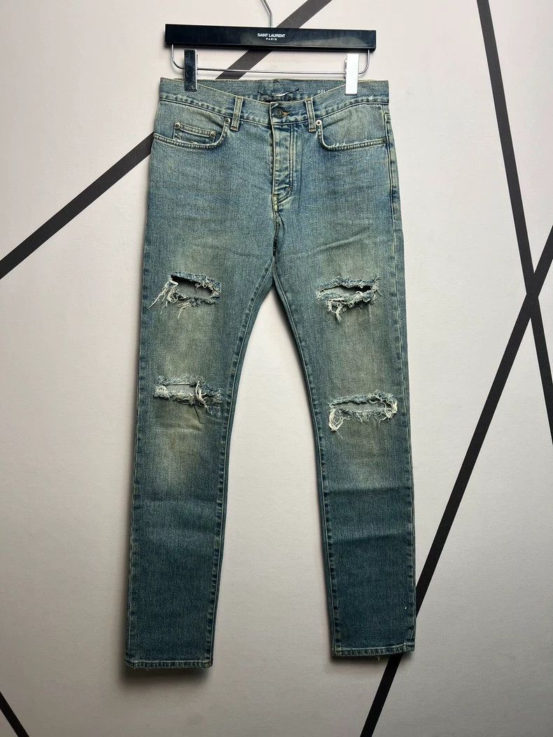 Saint Laurent Paris Saint laurent Four-Cut Washed Blue Jeans -DMC-2508 Size US 30 / EU 46 - 1 Thumbnail