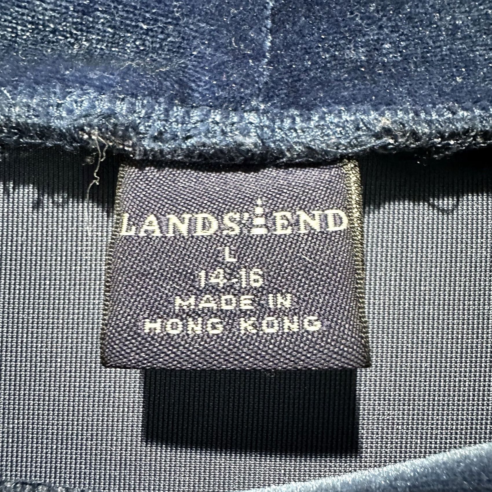 Lands' End VINTAGE Lands End Shirt Womens L Blue Velour Velvet Long Sleeve Turtleneck GUC 90s Size L / US 10 / IT 46 - 3 Thumbnail