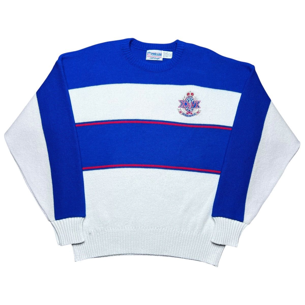 NFL Vtg 1992 NFL Minneapolis Super Bowl XXVI Cliff Engle Sweater Size US XL / EU 56 / 4 - 1 Thumbnail