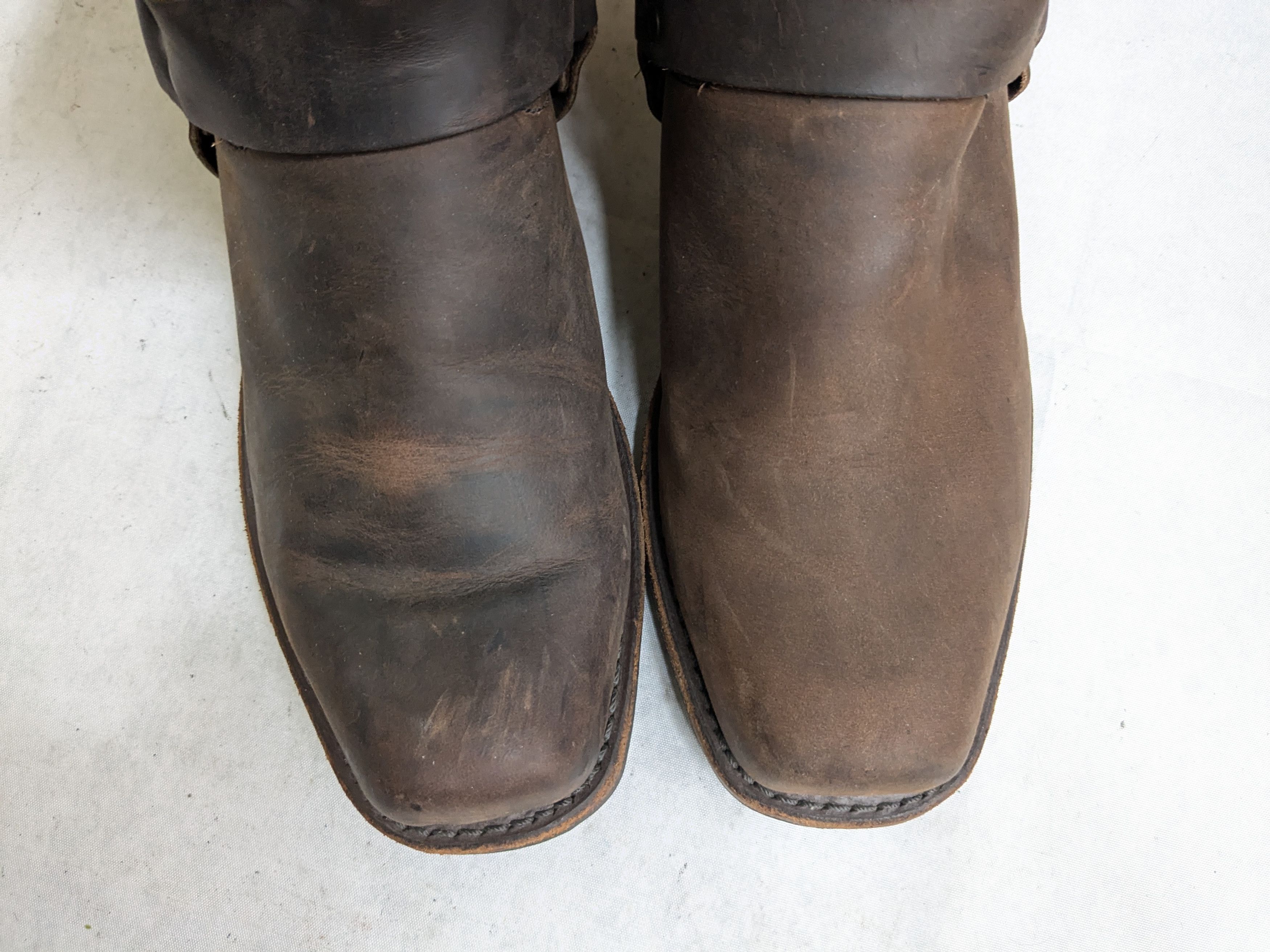 Frye Frye Harness Boots Brown Leather 12 M Buckle Size US 12 / EU 45 - 3 Thumbnail