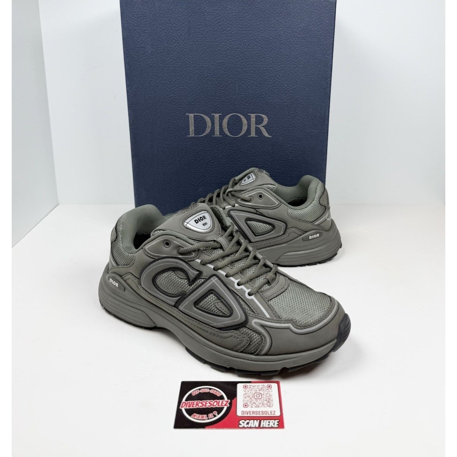 Dior Size 41EU/8US - Dior B30 Reflective Olive Sneakers Size US 8 / EU 41 - 1 Thumbnail