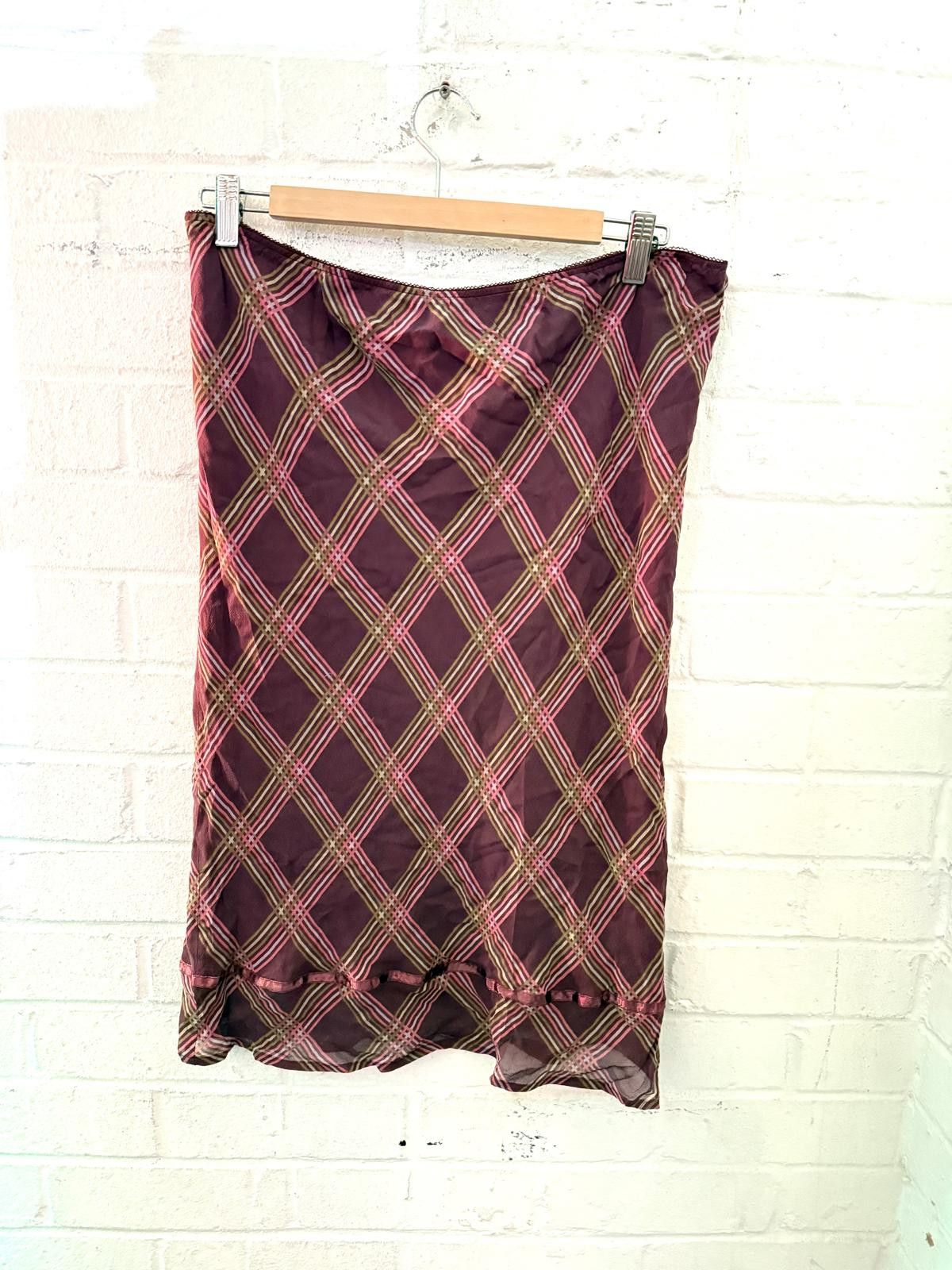 Other Laura Ashley Women's Purple Checkered Skirt UK 12 EUR 38 USA Size 34" / US 12 / IT 48 - 4 Thumbnail