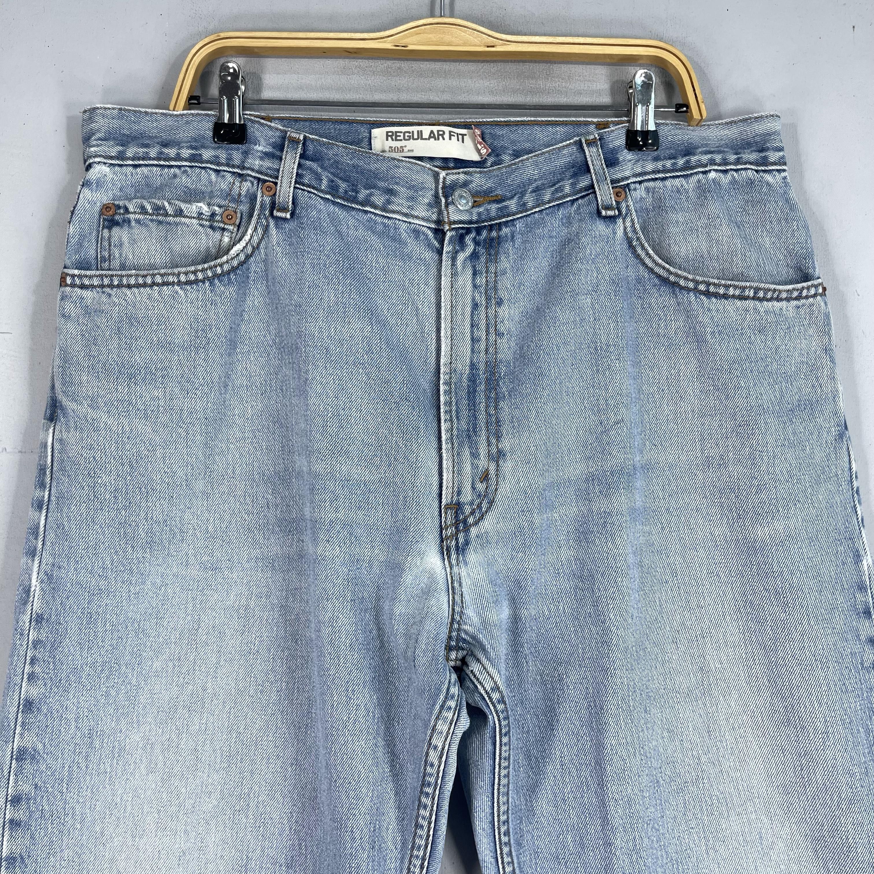 Levi's × Vintage W38 L29 Vintage Levis 505 Distressed Light Blue Wash Jeans Size US 38 / EU 54 - 2 Thumbnail