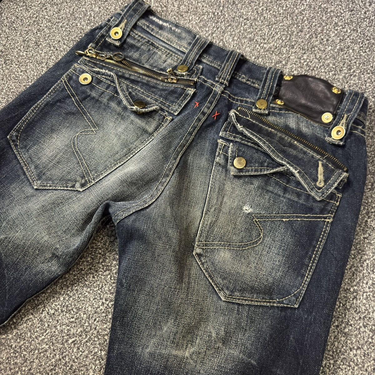 semanticdesign 90s Japanese Brand Semantic Design Distressed Studded Denim Size US 30 / EU 46 - 8 Thumbnail