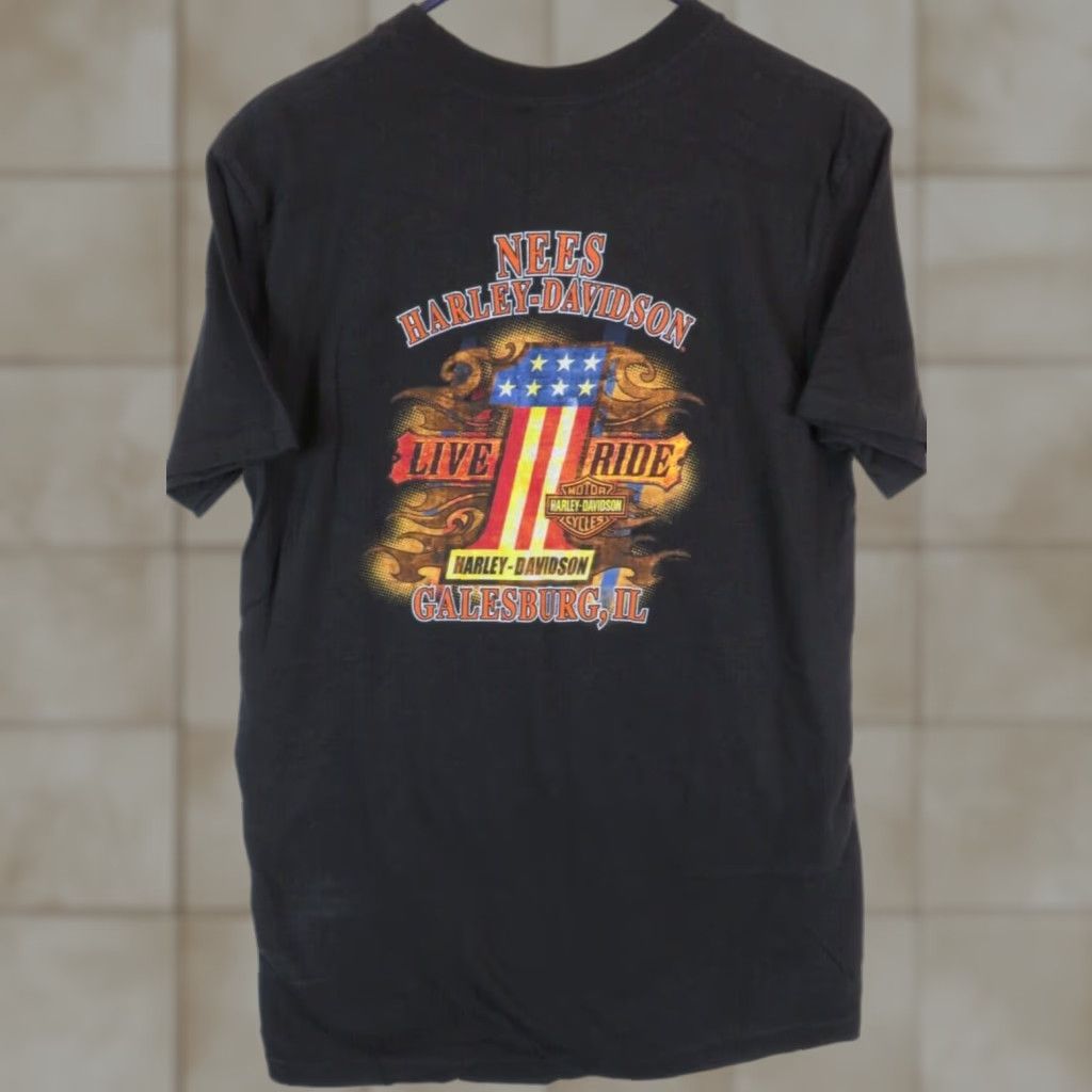 Harley Davidson Harley-Davidson T-Shirt M Men Short Sleeve Multicolor Motorcycle 2009 Live Ride Galesburg IL Nees Shop Size US M / EU 48-50 / 2 - 1 Thumbnail
