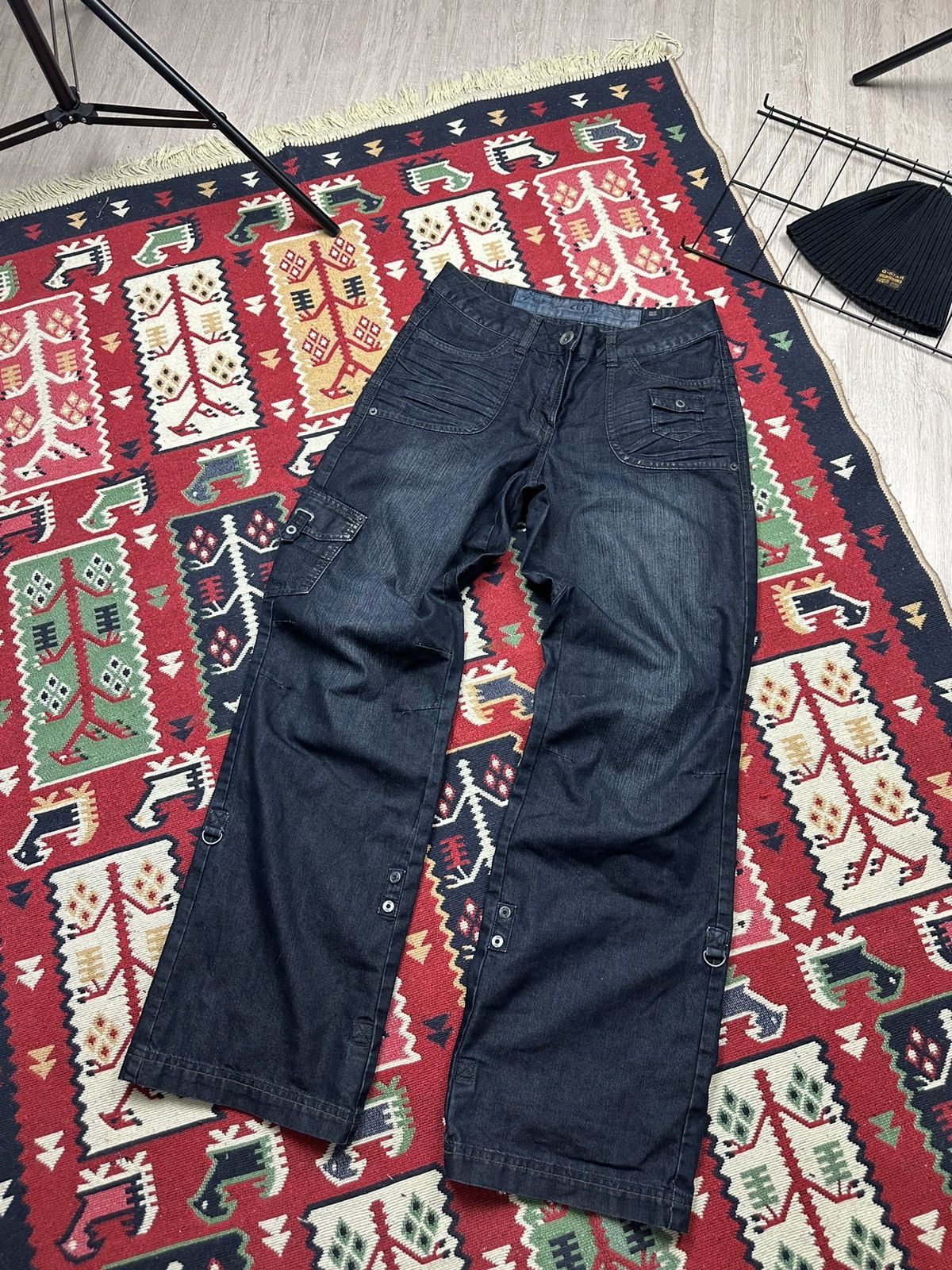 Japanese Brand × Vintage Vintage Multi pocket Y2K Cargo Jeans Size 29" - 2 Thumbnail