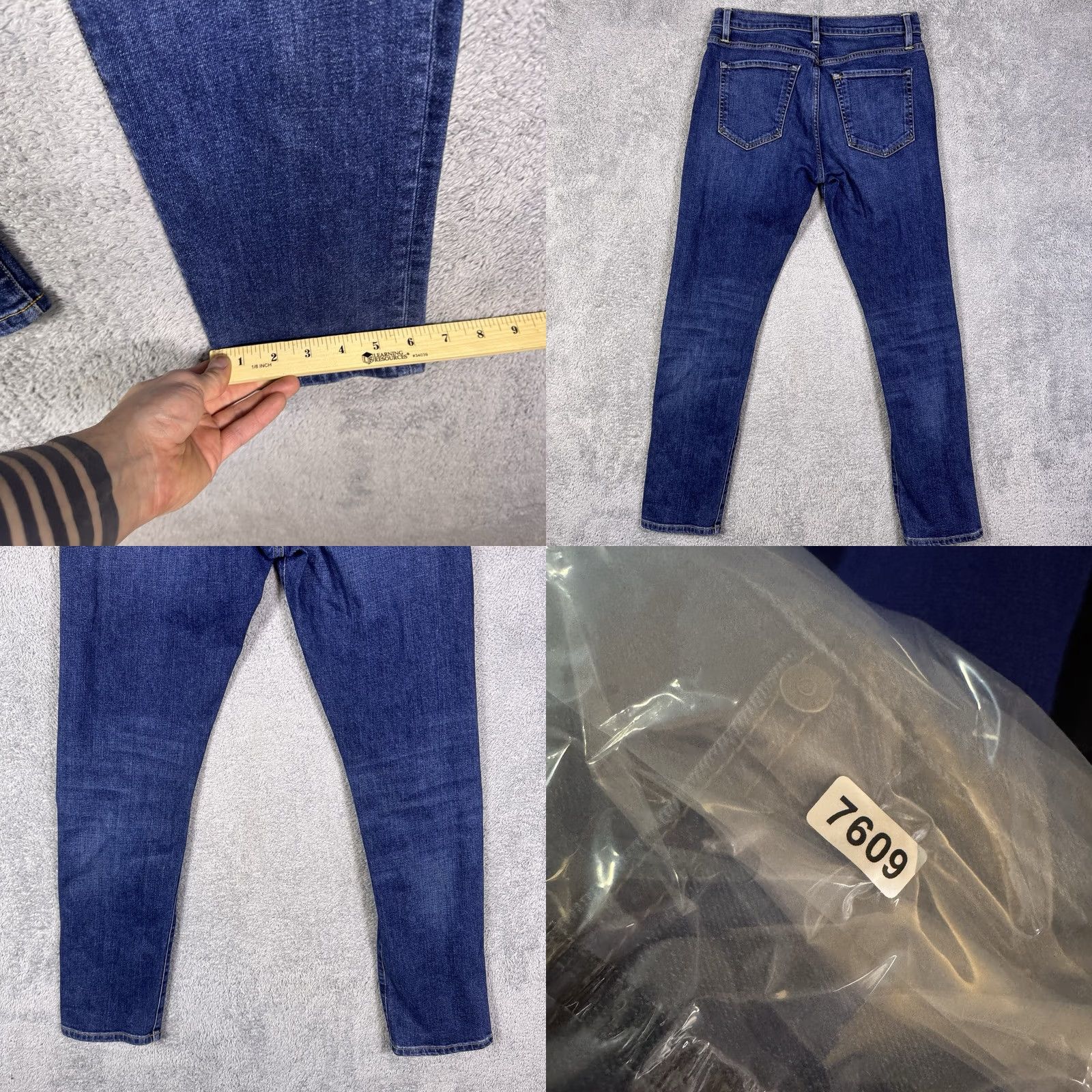 Flint And Tinder Flint and Tinder Jeans Mens 31x30 Slim Taper 5 Pocket Mid Rise Zip Fly Denim USA Jeans 31x30 Slim Tapered Men Stonewash Blue Denim USA Mens Jeans Size US 31 - 9 Thumbnail
