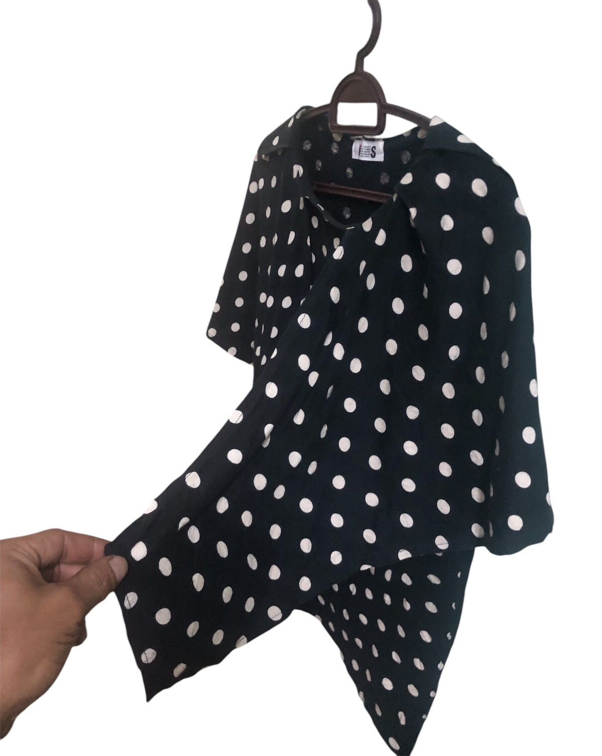 Designer × Issey Miyake Issey Miyake Rare Design Blouse Polka Dots Black and White Size S / US 4 / IT 40 - 7 Thumbnail
