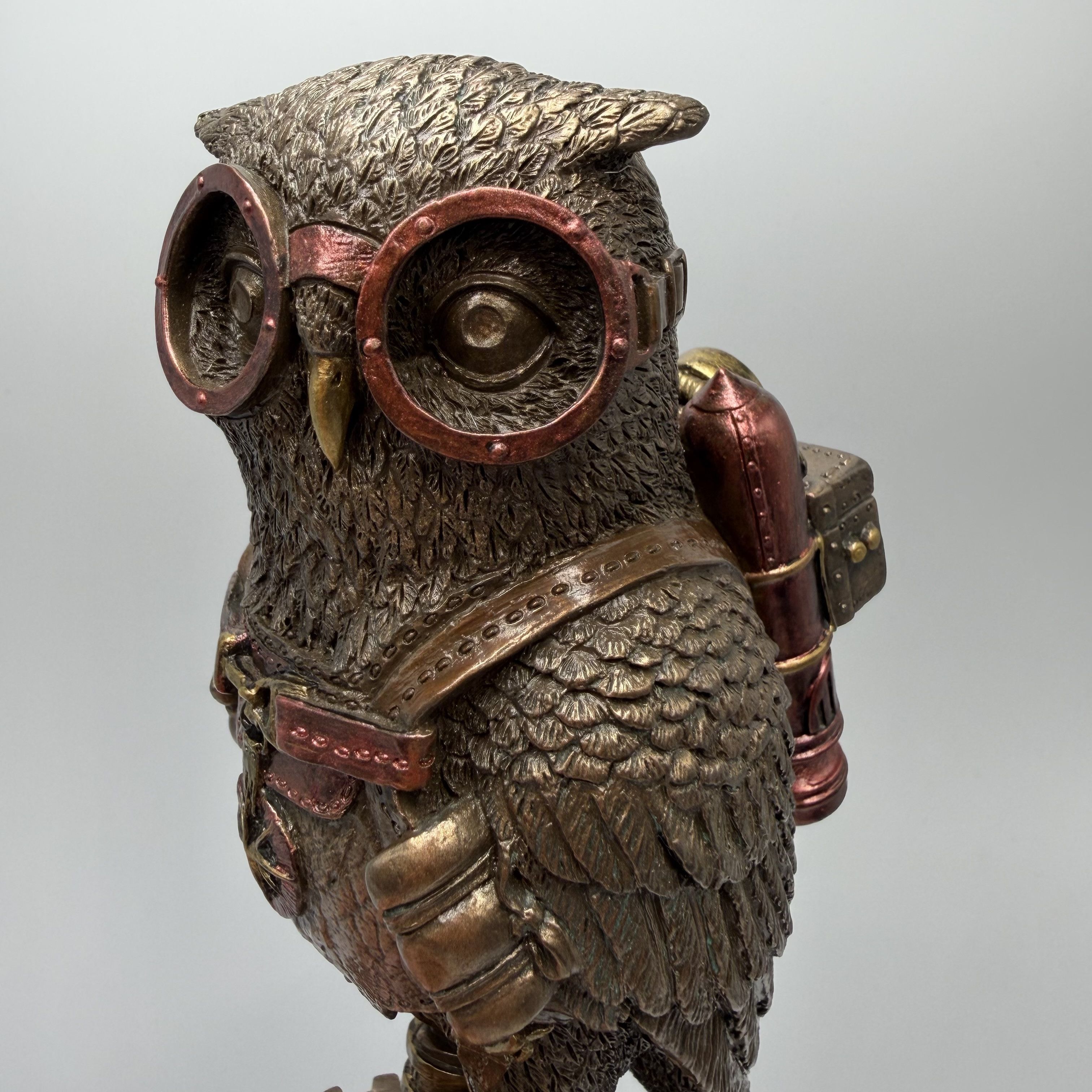 Other Steampunk Owl Figurine Bronze Finish Gift Collectible Statue Size ONE SIZE - 3 Thumbnail