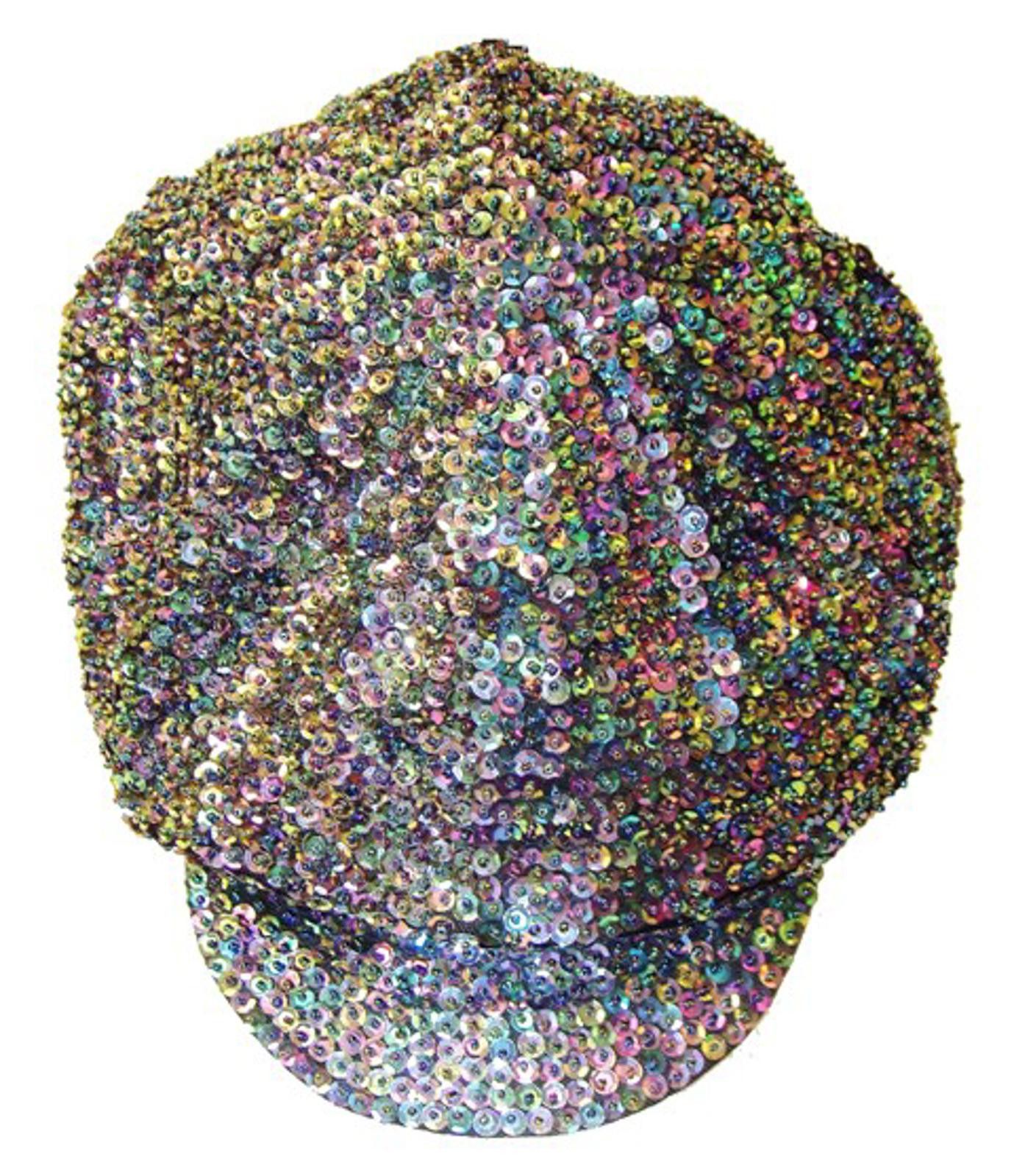 Designer Sequin Beaded Brando Cap Peacock Size ONE SIZE - 1 Preview