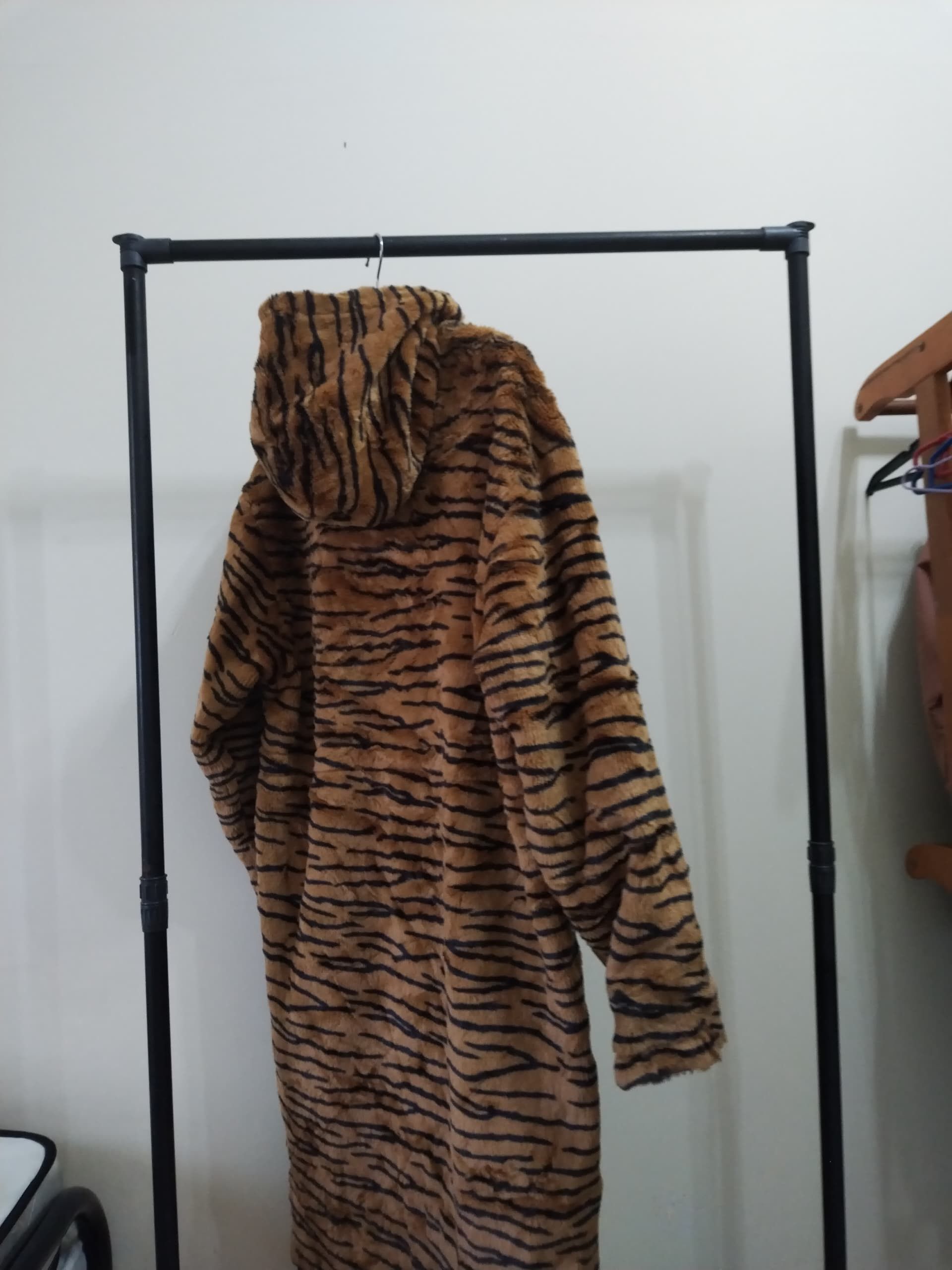 image of Camo Reversible Tiger Stripe Parka Jacket With Hoodie in Sun Yellow Black, Men's (Size Large)
