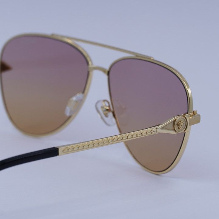 Versace Versace VE2283 1002EL Sunglasses Gold Aviator Frame, Orange Size ONE SIZE - 7 Thumbnail