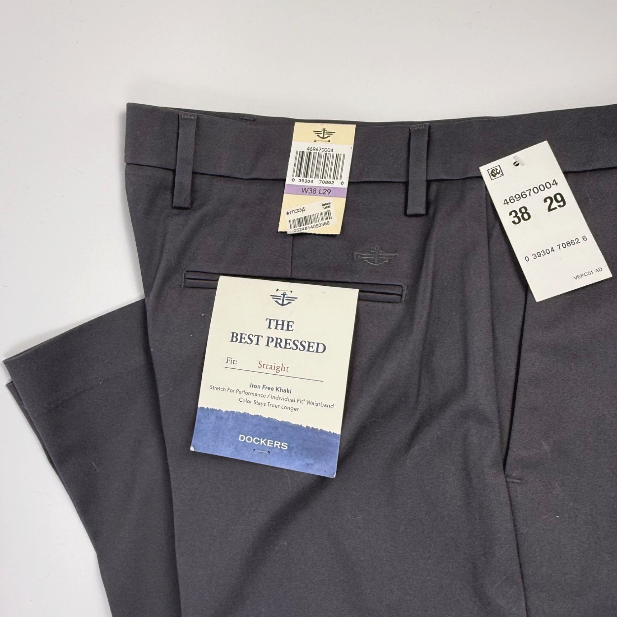 Dockers Dockers Men's The Best Pressed Straight Leg Gray Chinos 38x2 Size US 38 / EU 54 - 1 Thumbnail
