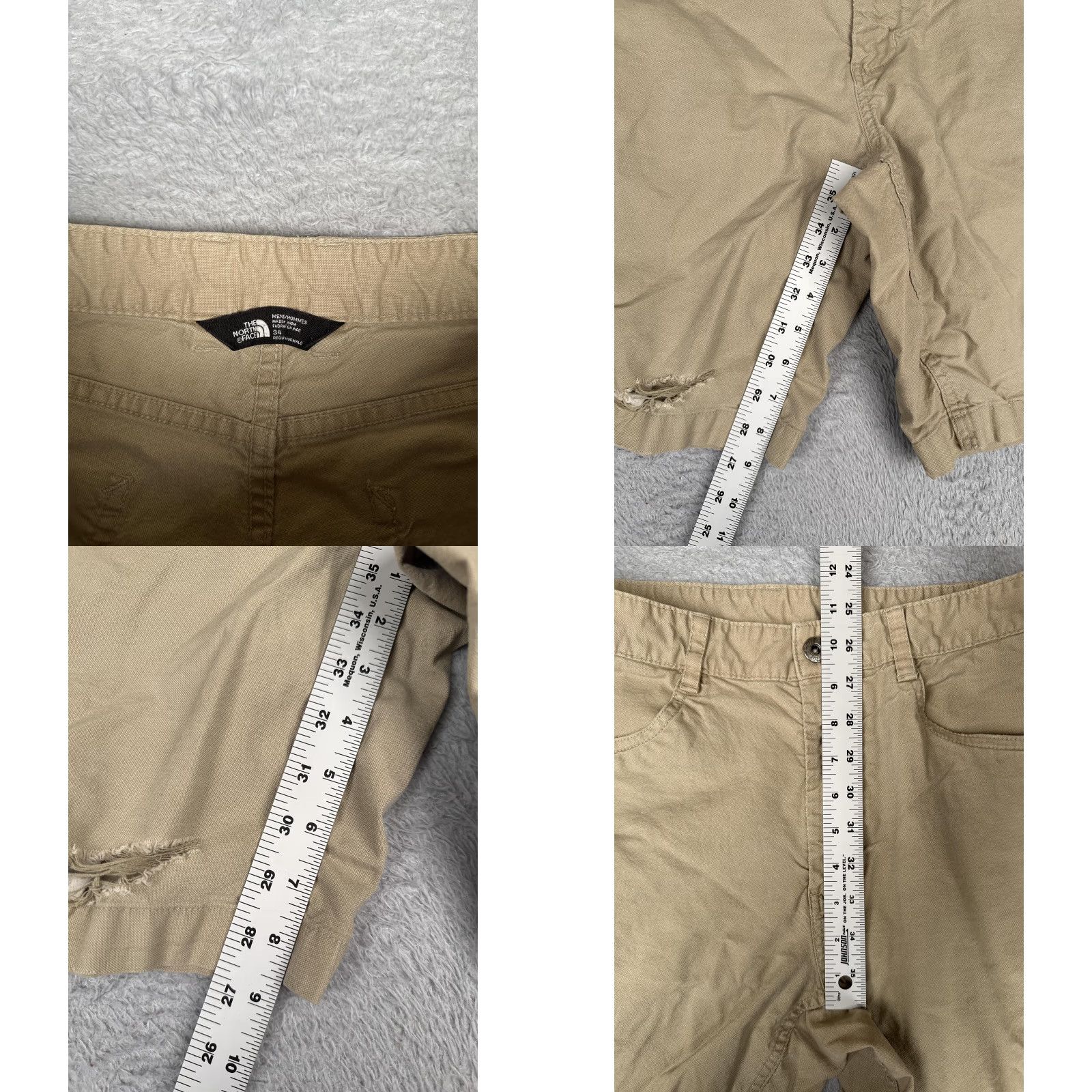 The North Face The North Face Shorts Mens 34 Khaki Beige Chino Flat Front Casual Zip Pockets Hem Tear Flaw Size US 34 / EU 50 - 8 Thumbnail