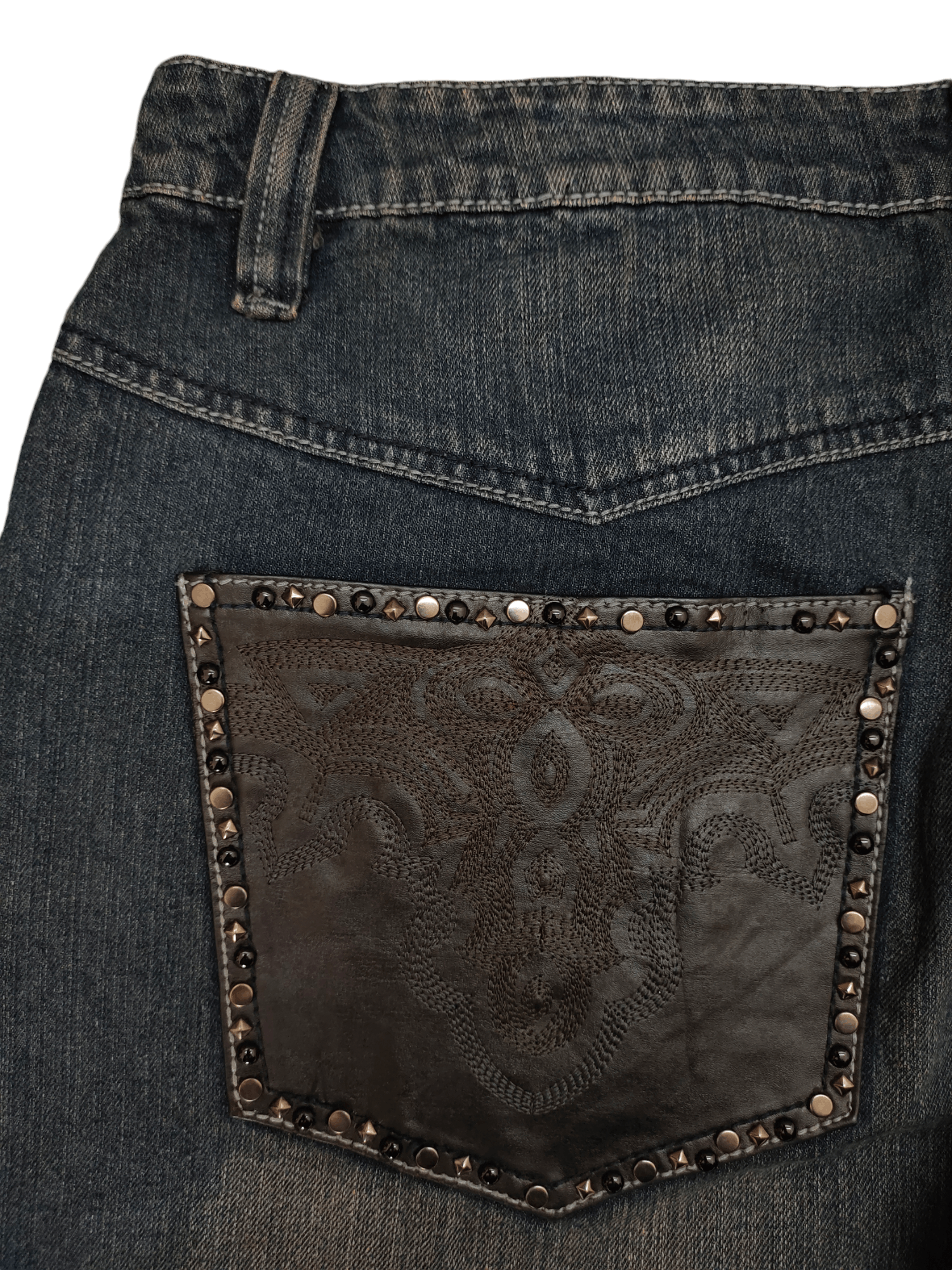 Antik Denim Vintage Y2k Antik Denim Studded Tribal Pocket Loose Jeans Size US 40 / EU 56 - 15 Thumbnail