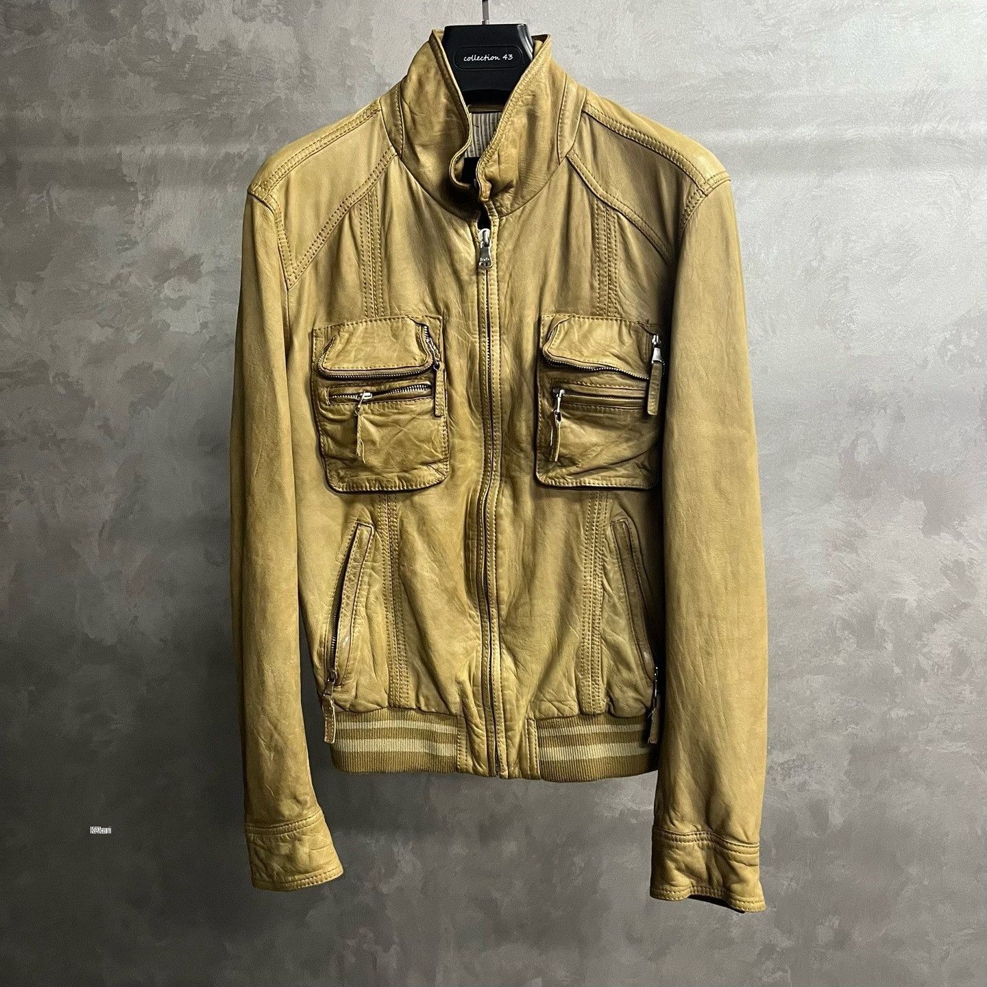 Dolce & Gabbana Dolce & Gabbana Khaki Leather Jacket Size US M / EU 48-50 / 2 - 1 Thumbnail