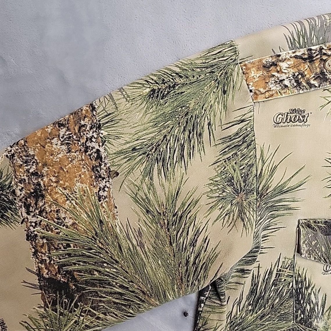 Vintage VINTAGE Ghost Camo Shirt Mens XL Green Ridge Pine Safari Epaulet Twill Hunting Shirt Size US XL / EU 56 / 4 - 6 Thumbnail
