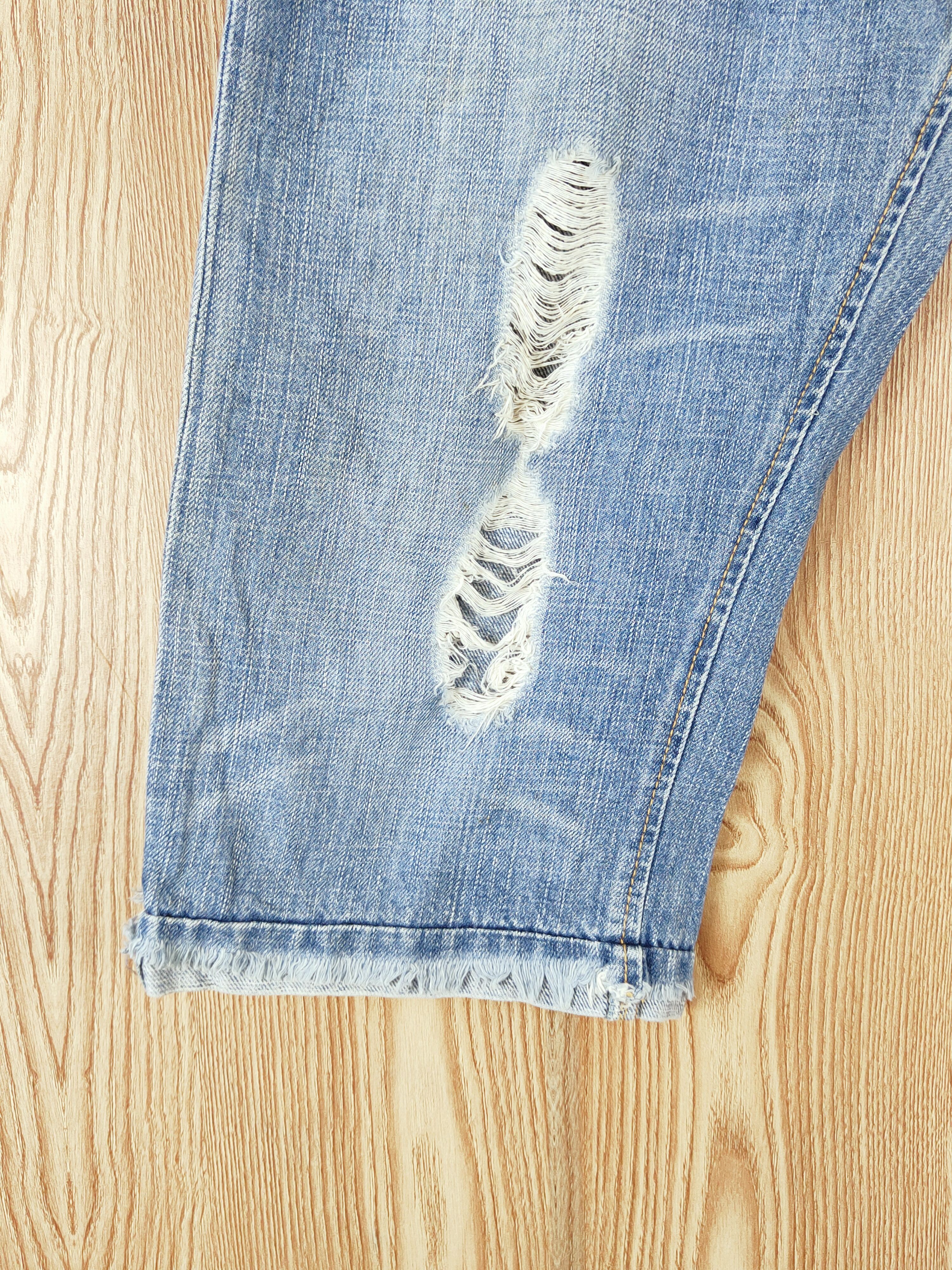 Japanese Brand × Vintage Rush Hour Blue Distressed Ripped Short Jeans Size US 33 - 4 Thumbnail