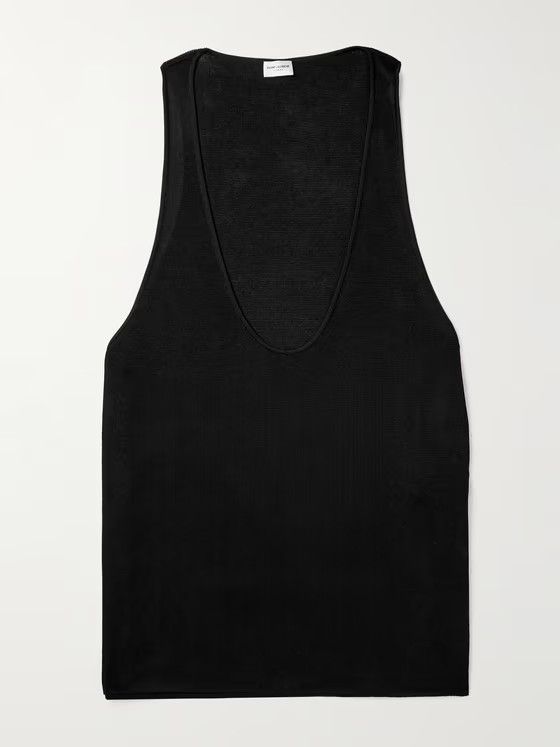 Saint Laurent Paris o1s1wg111124 Debardeur Decollete U Cote Knitted Tank Top Size US M / EU 48-50 / 2 - 1 Thumbnail