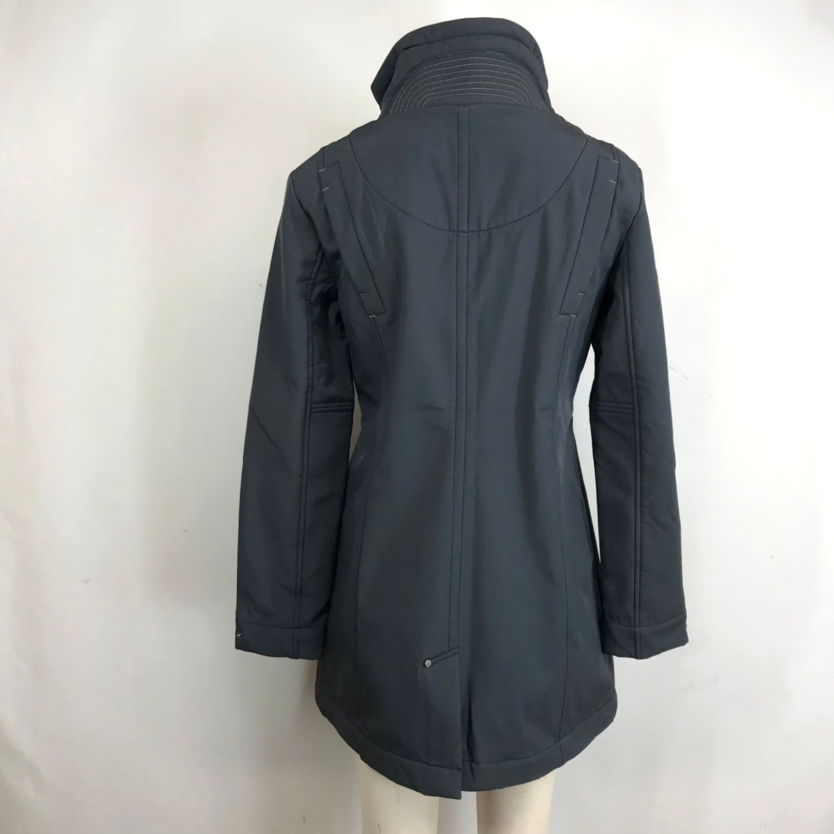 Vintage Title Nine Womens Small Gray Softshell Fleece Lined Jacket Quilted Funnel Neck Size S / US 4 / IT 40 - 5 Thumbnail