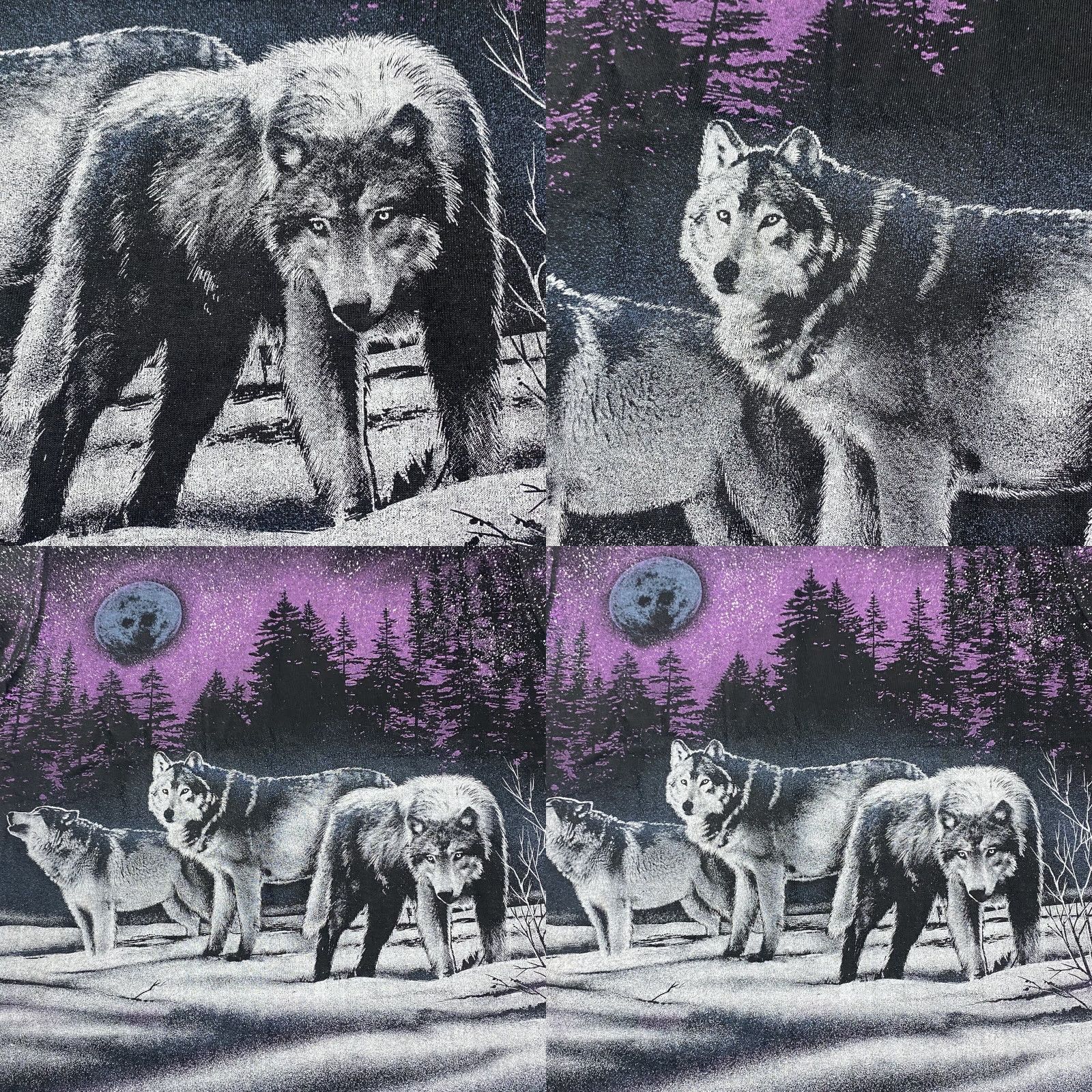 Anvil VINTAGE 90s AOP Wolves Single Stitch T-Shirt Double Sided Made In USA XL Size US XL / EU 56 / 4 - 8 Thumbnail