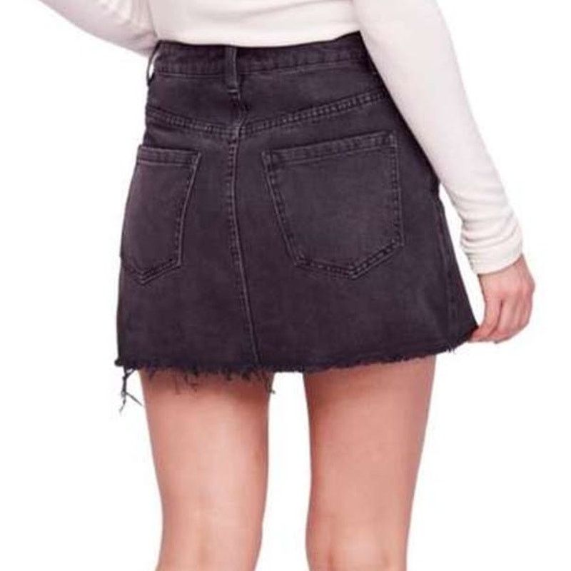 Free People EUC Free People Mini Zip It Up Skirt Sz. 4 Washed Black Size 27" / US 4 / IT 40 - 5 Thumbnail