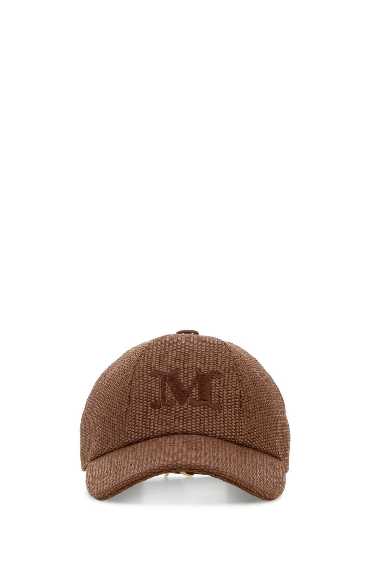 Max Mara Brown Raffia Circense Baseball Cap Size ONE SIZE - 1 Thumbnail