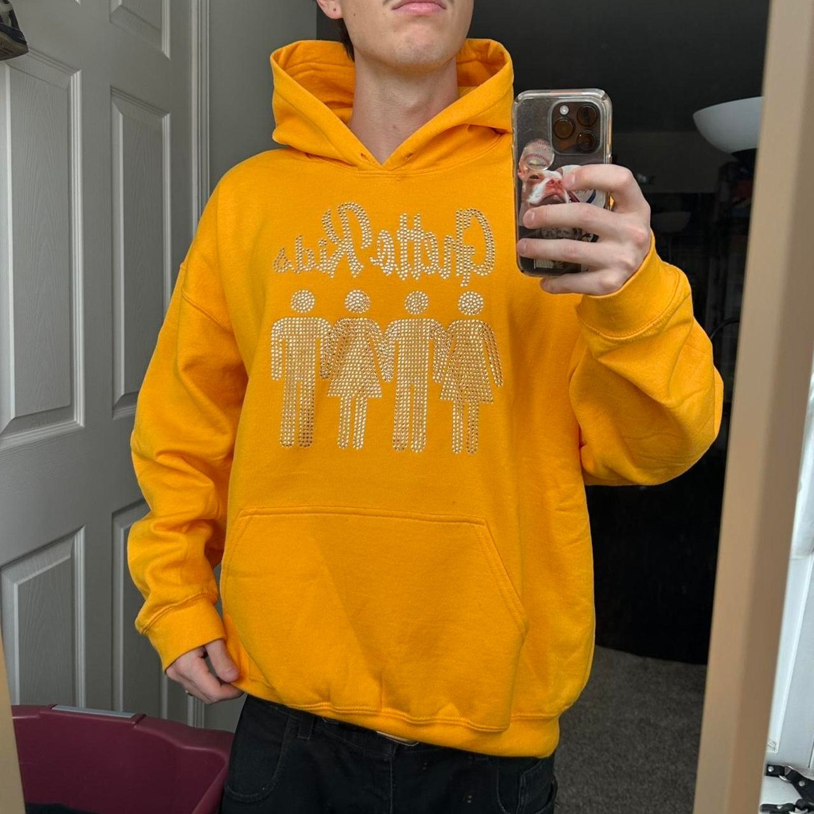 Other Ghetto Kids Rhinestone Detroit Pullover Hoodie Sweatshirt Size US XL / EU 56 / 4 - 8 Thumbnail