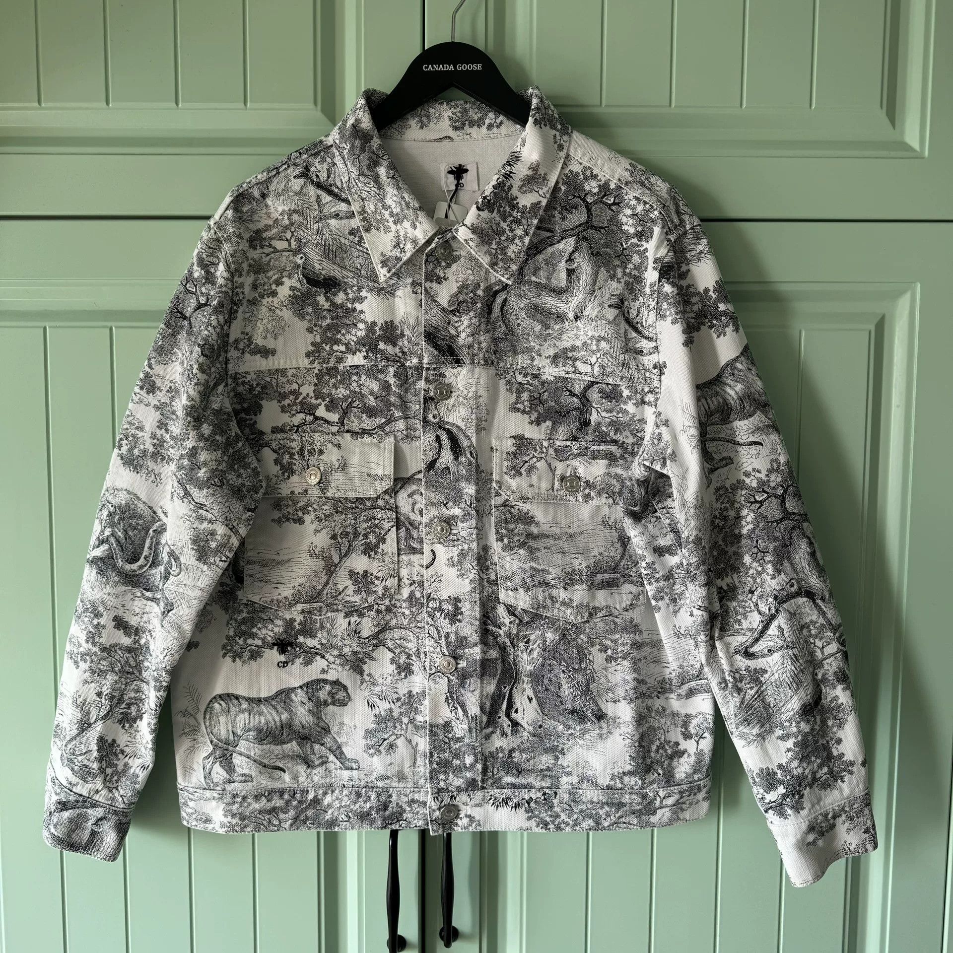 Dior Christian Dior White Black Print Shirt Jacket Size XS / US 0-2 / IT 36-38 - 1 Thumbnail