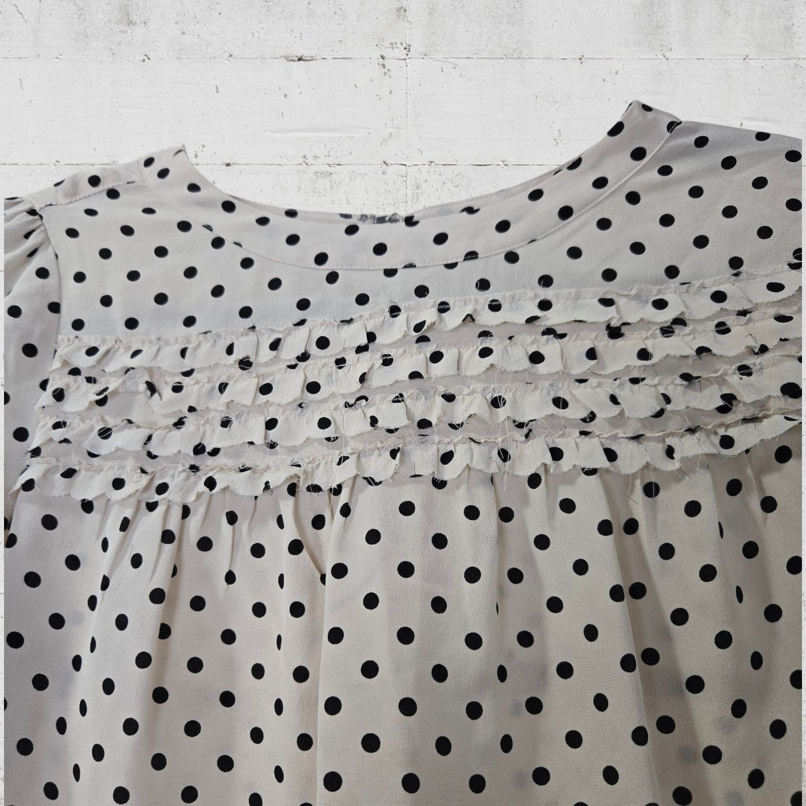 Madewell Madewell Silk Polka Dot Ruffle Blouse Size XS Size XS / US 0-2 / IT 36-38 - 10 Thumbnail