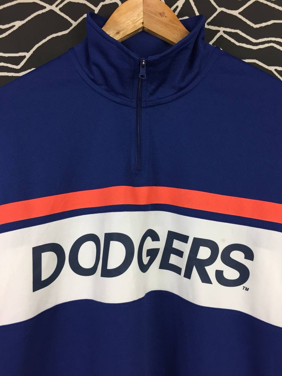 MLB × Sports Specialties × Vintage Vtg MLB Los Angelas Dodgers Quarter Zip Baseball Tee Size US L / EU 52-54 / 3 - 3 Thumbnail