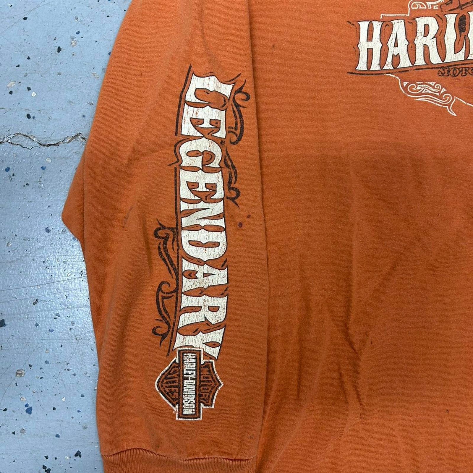 Harley Davidson Y2K Orange Harley Davidson long sleeve shirt Size US XXL / EU 58 / 5 - 2 Thumbnail