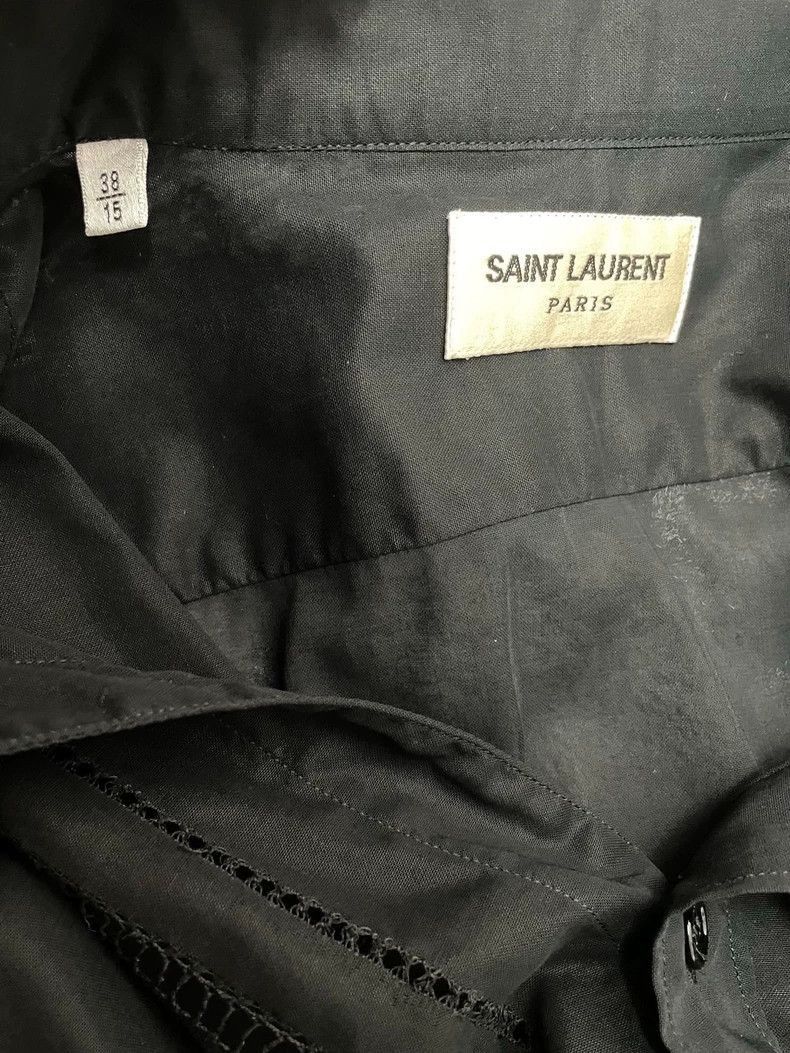 Saint Laurent Paris Saint Laurent Paris Saint Laurent Black Sheer Layered Shir Size US S / EU 44-46 / 1 - 4 Thumbnail