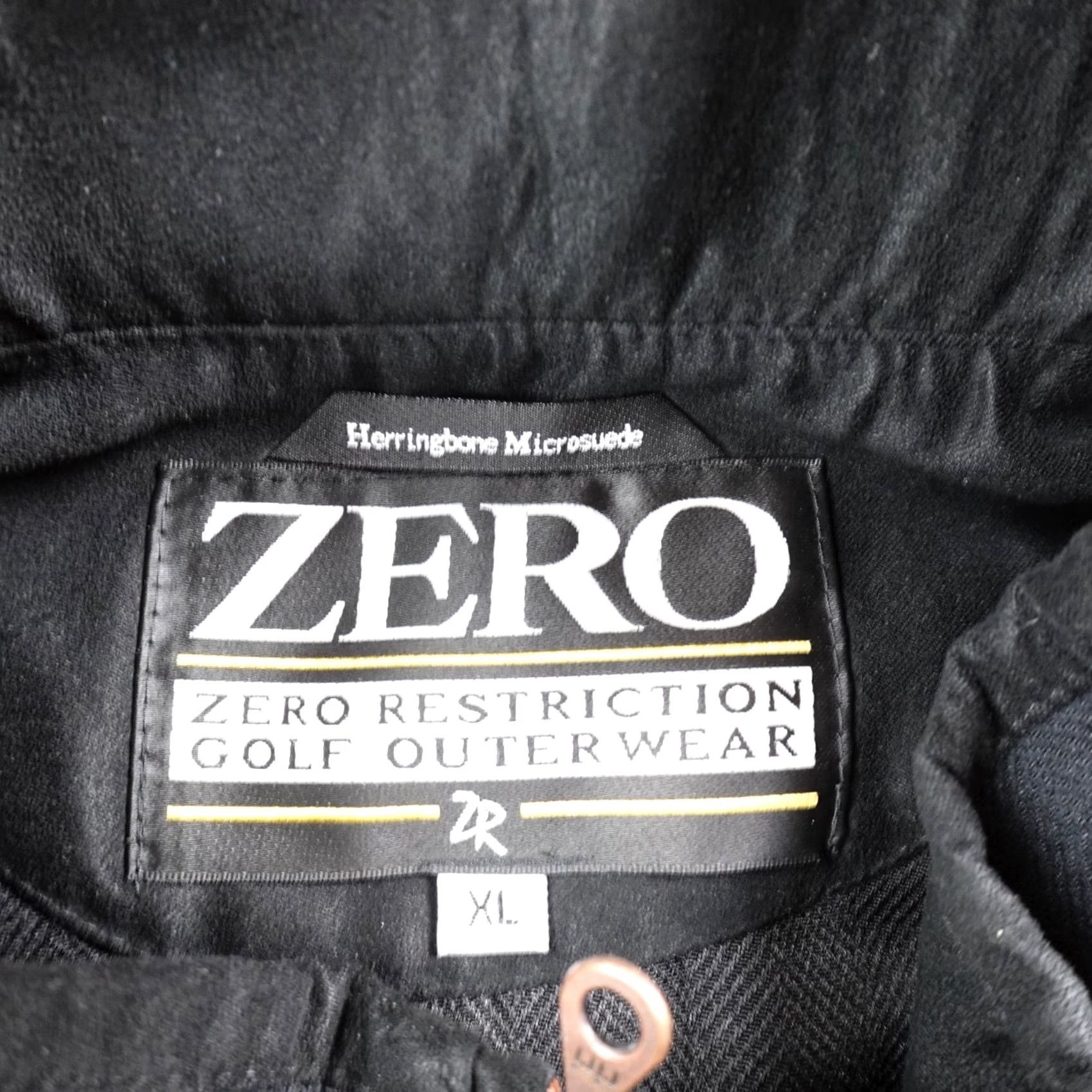 Vintage Zero Restriction Jacket Mens XL Black Herringbone Bomber Zip Golf Dad Size US XL / EU 56 / 4 - 4 Thumbnail