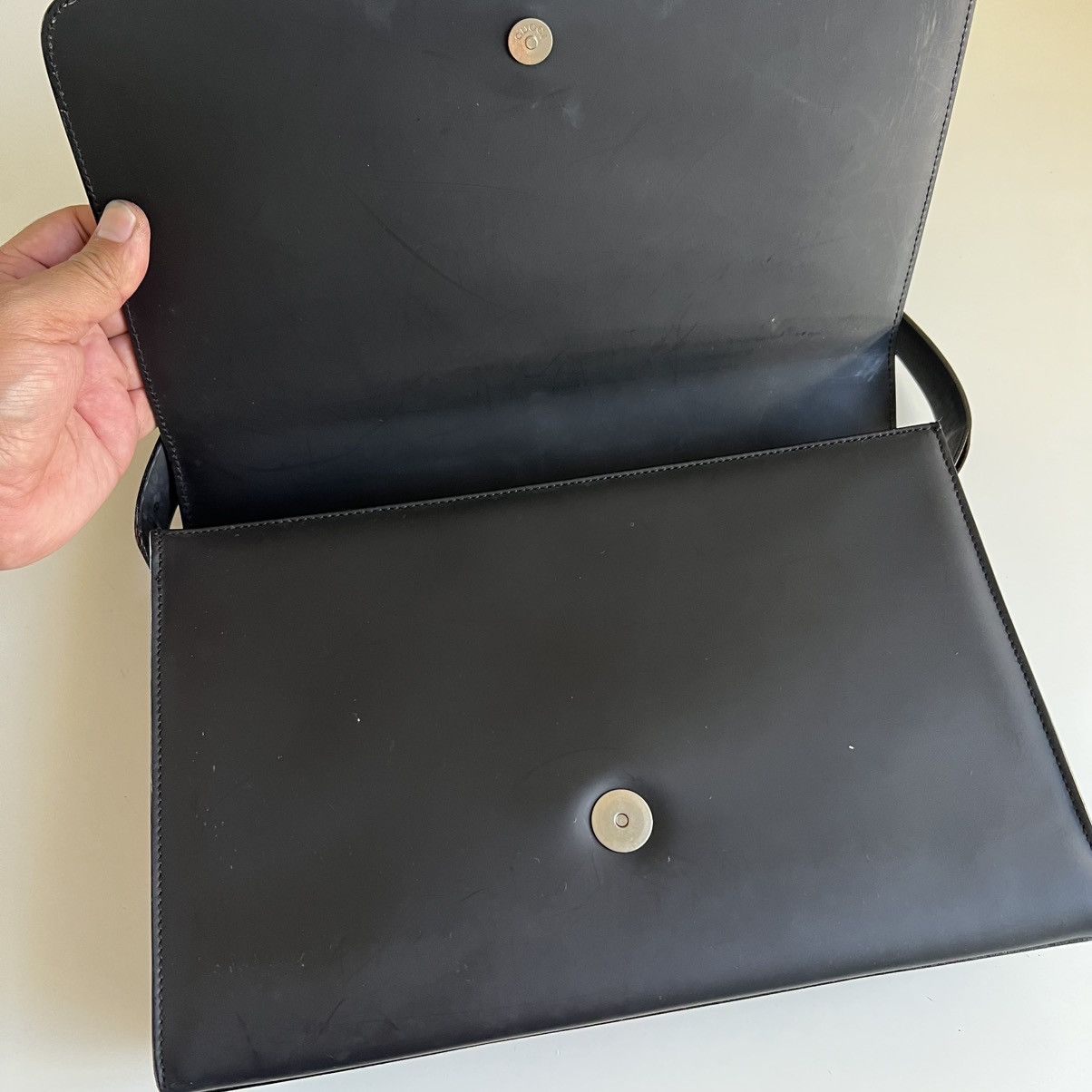 Gucci Gucci Vintage enamel shoulder black bag Size ONE SIZE - 12 Thumbnail
