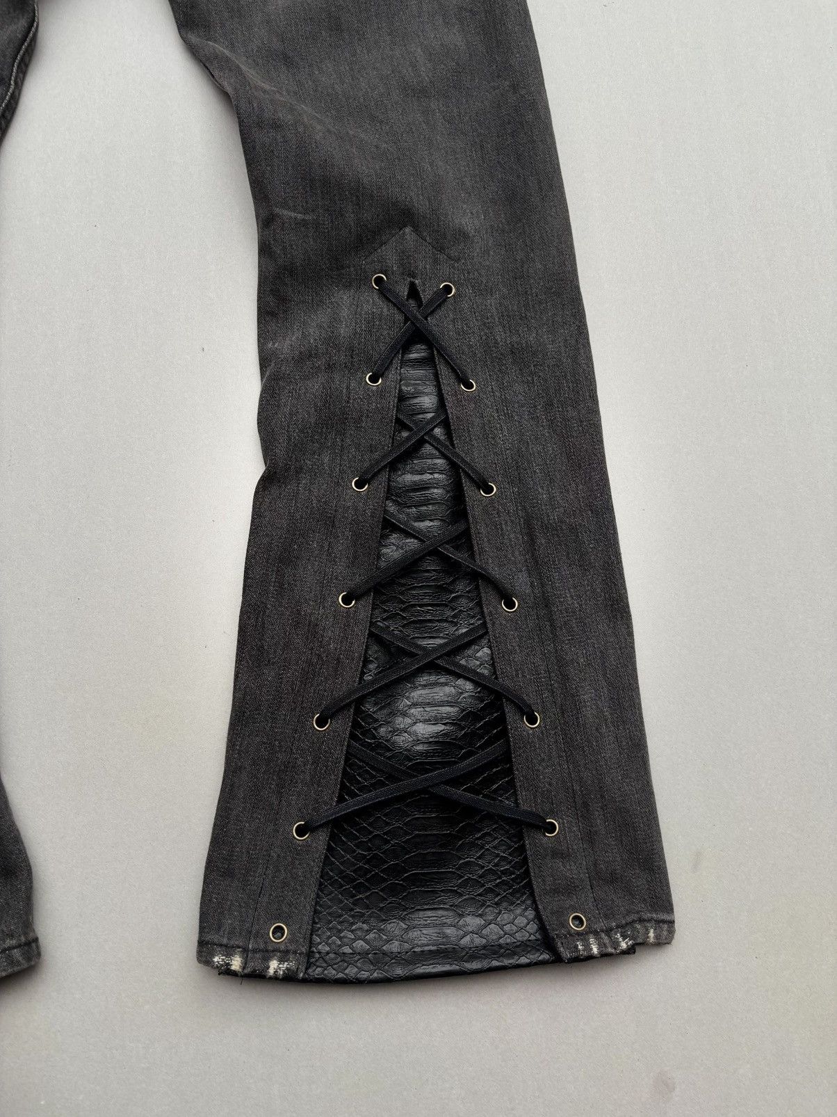Japanese Brand Fiberops lace up flare jeans Size US 29 - 6 Thumbnail
