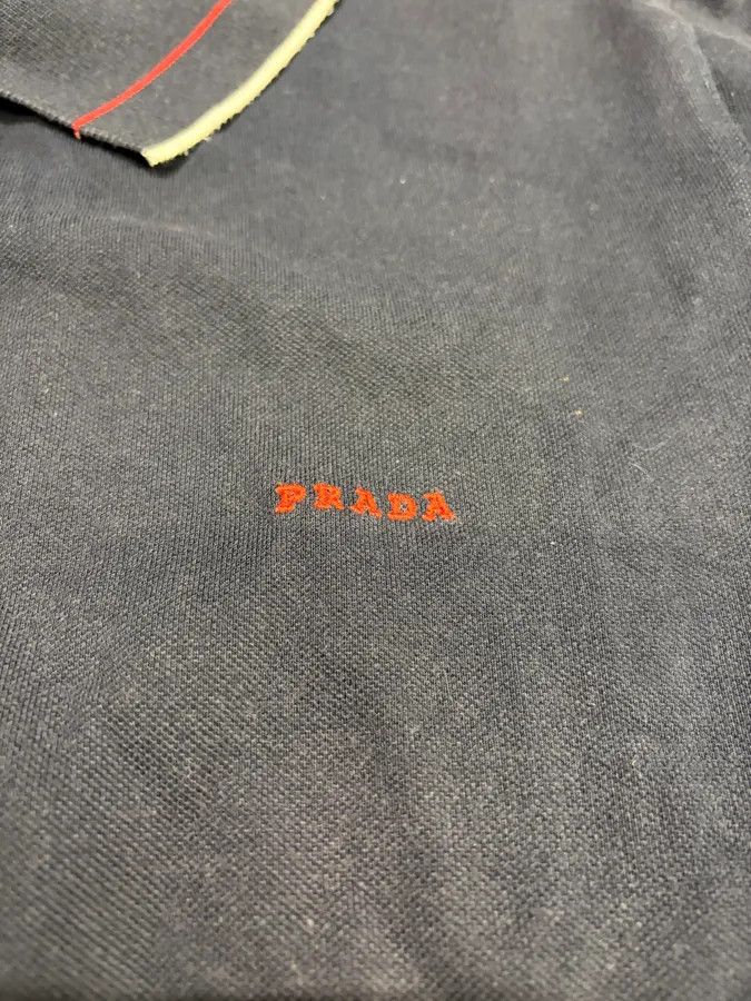 Prada 2000s Prada Navy Lined Polo Shirt Size US M / EU 48-50 / 2 - 7 Thumbnail
