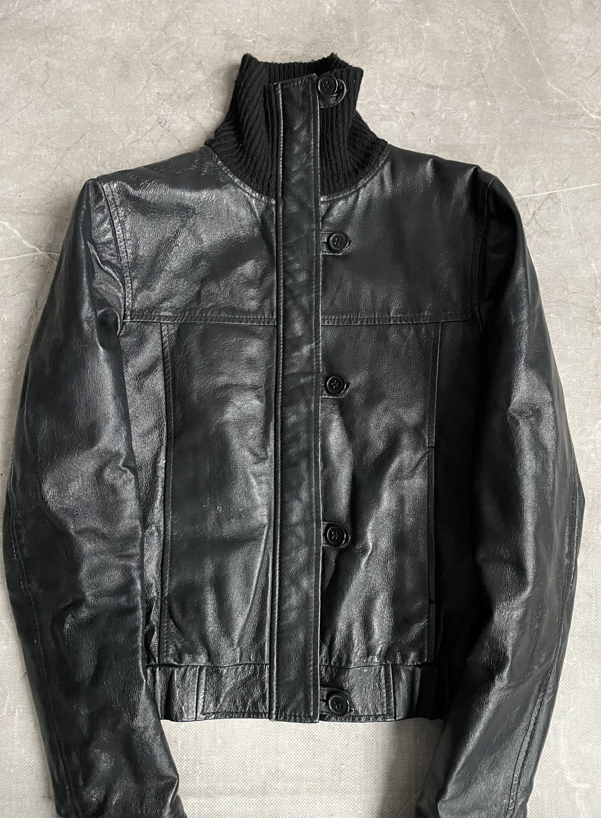 14th Addiction Avant garde slim leather Rick owens style leather jacket Size US XS / EU 42 / 0 - 2 Thumbnail