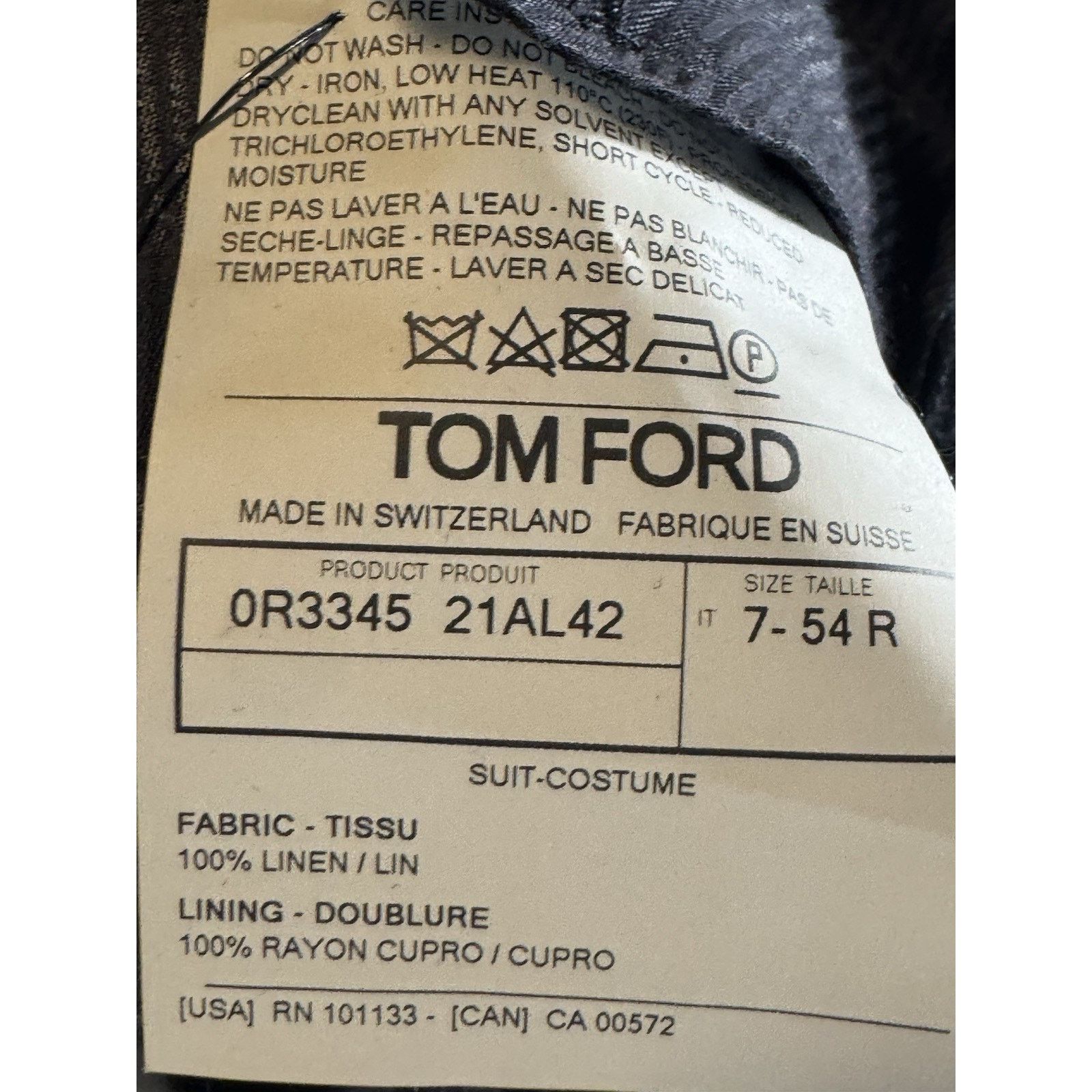 Tom Ford Tom Ford Black 100% Linen Trousers 54R 37x28.5 Suit Pants Size US 37 - 7 Thumbnail