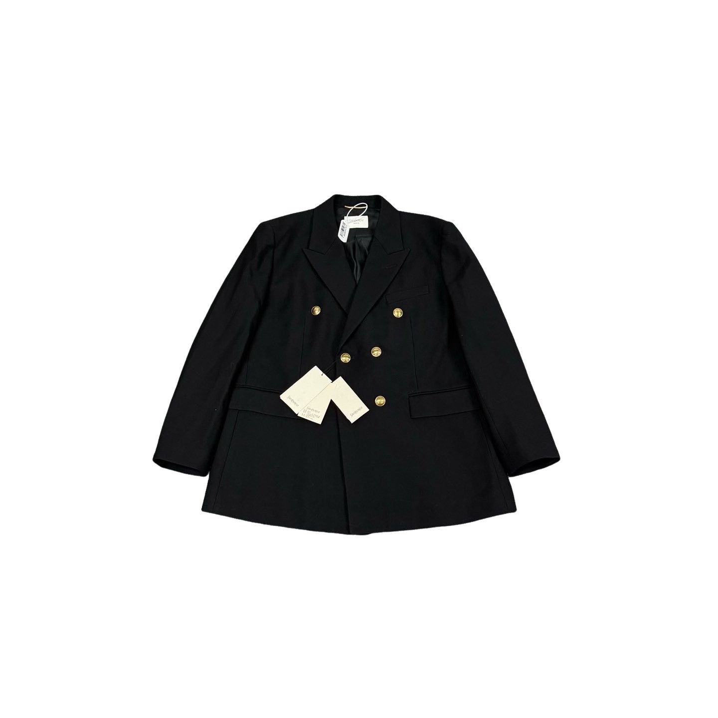 Saint Laurent Paris Saint Laurent Double-Breasted Gold Button Blazer 38R Size 38R - 1 Thumbnail
