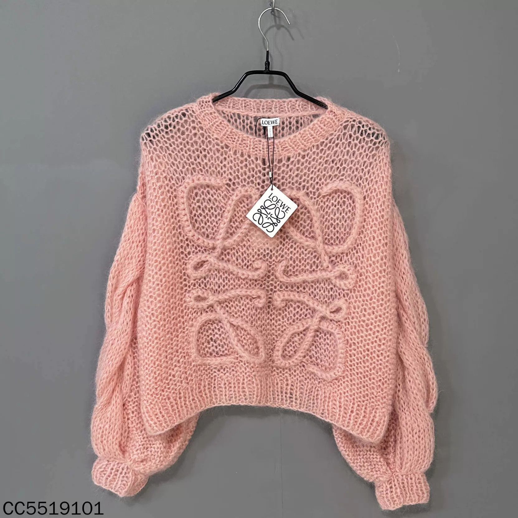 Loewe LOEWE Pink Big Logo Mohair Sweater XS Size XS / US 0-2 / IT 36-38 - 1 Thumbnail