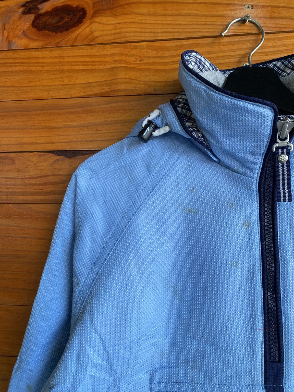 Ellesse × Goldwin Vintage Ellesse Half Zip Hooded Jacket Light Blue Plaid Size US M / EU 48-50 / 2 - 6 Thumbnail