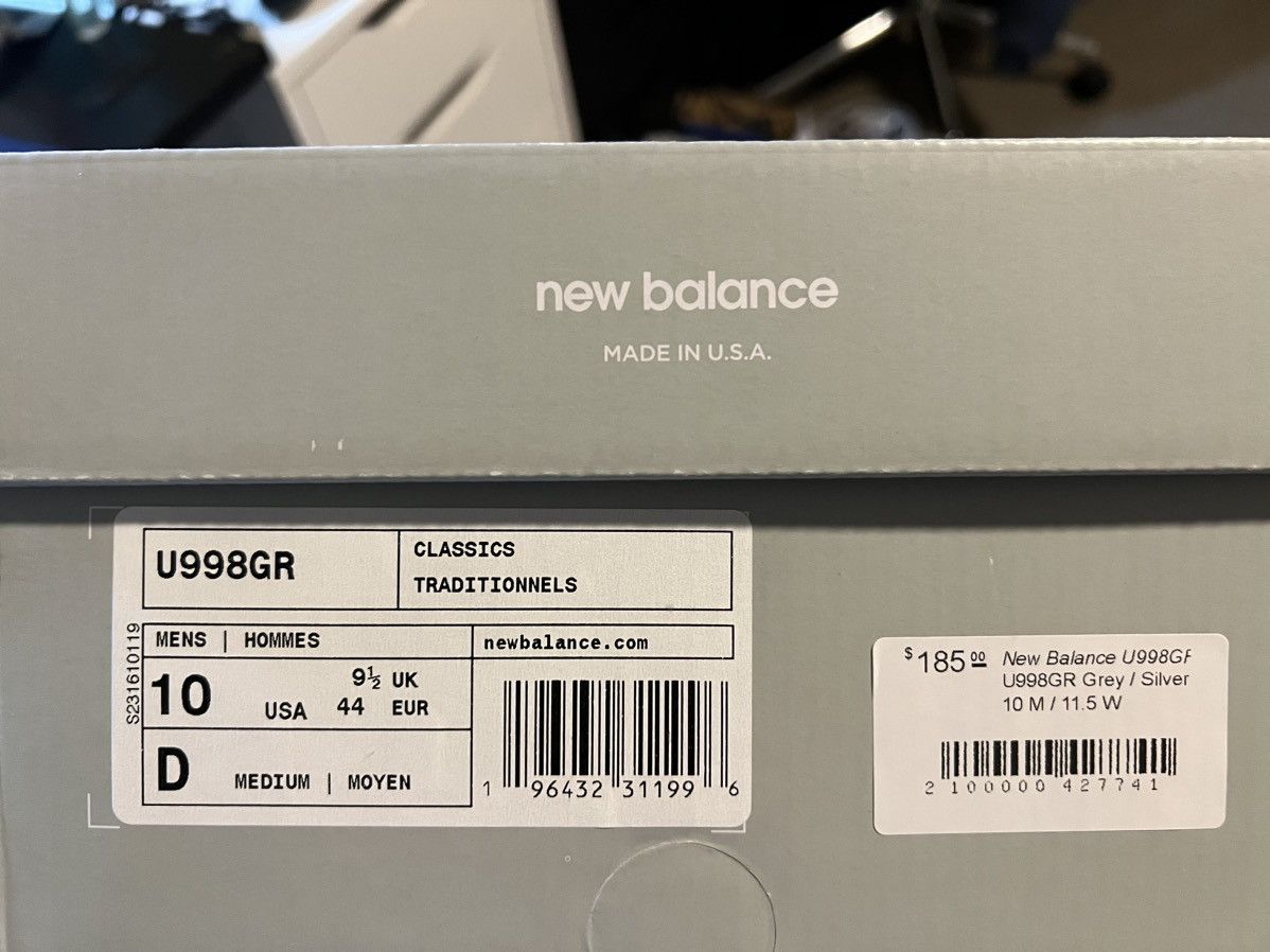 New Balance New Balance U998GR Size US 10 / EU 43 - 5 Thumbnail